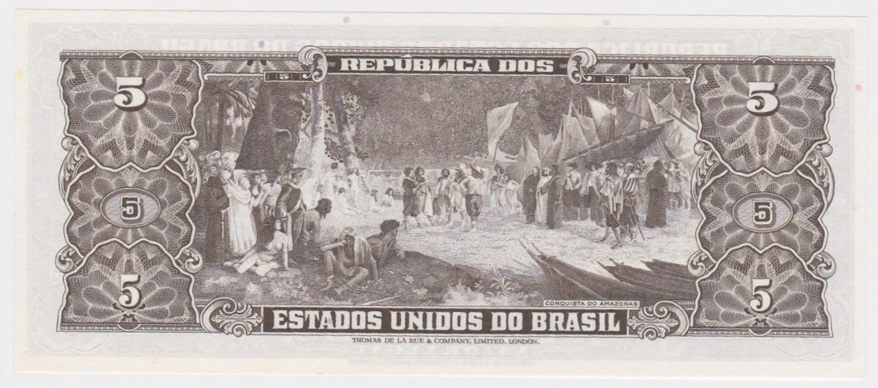 1962-1964 (No date) Brazil 5 Cruzeiros UNC - Image 2