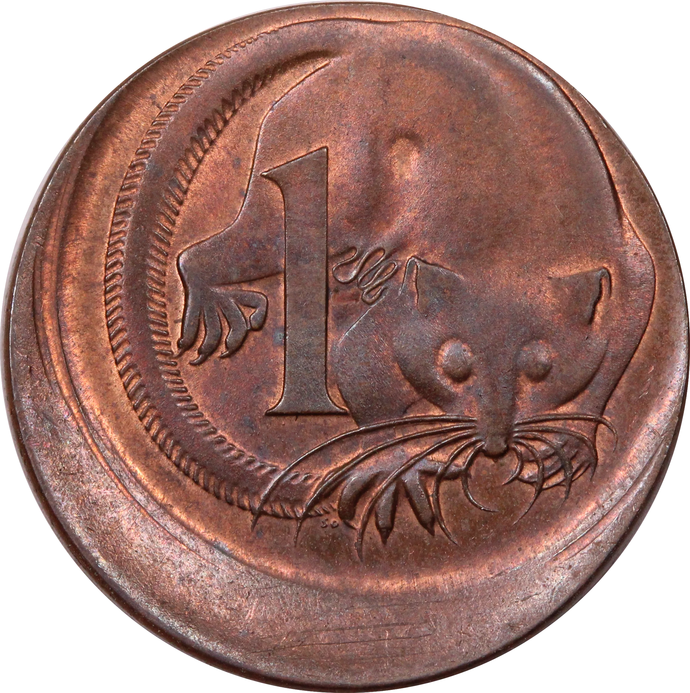 1966 1 Cent Off Centre Struck UNC