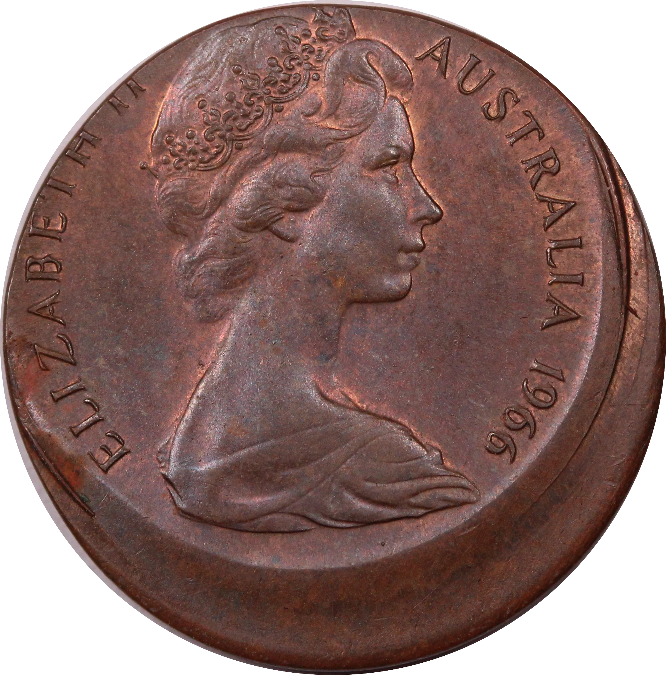 1966 1 Cent Off Centre Struck UNC - Image 2