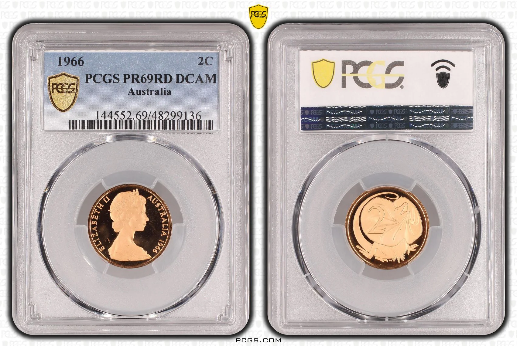 1966 Australian 2 Cent Proof Coin PR69DCAM