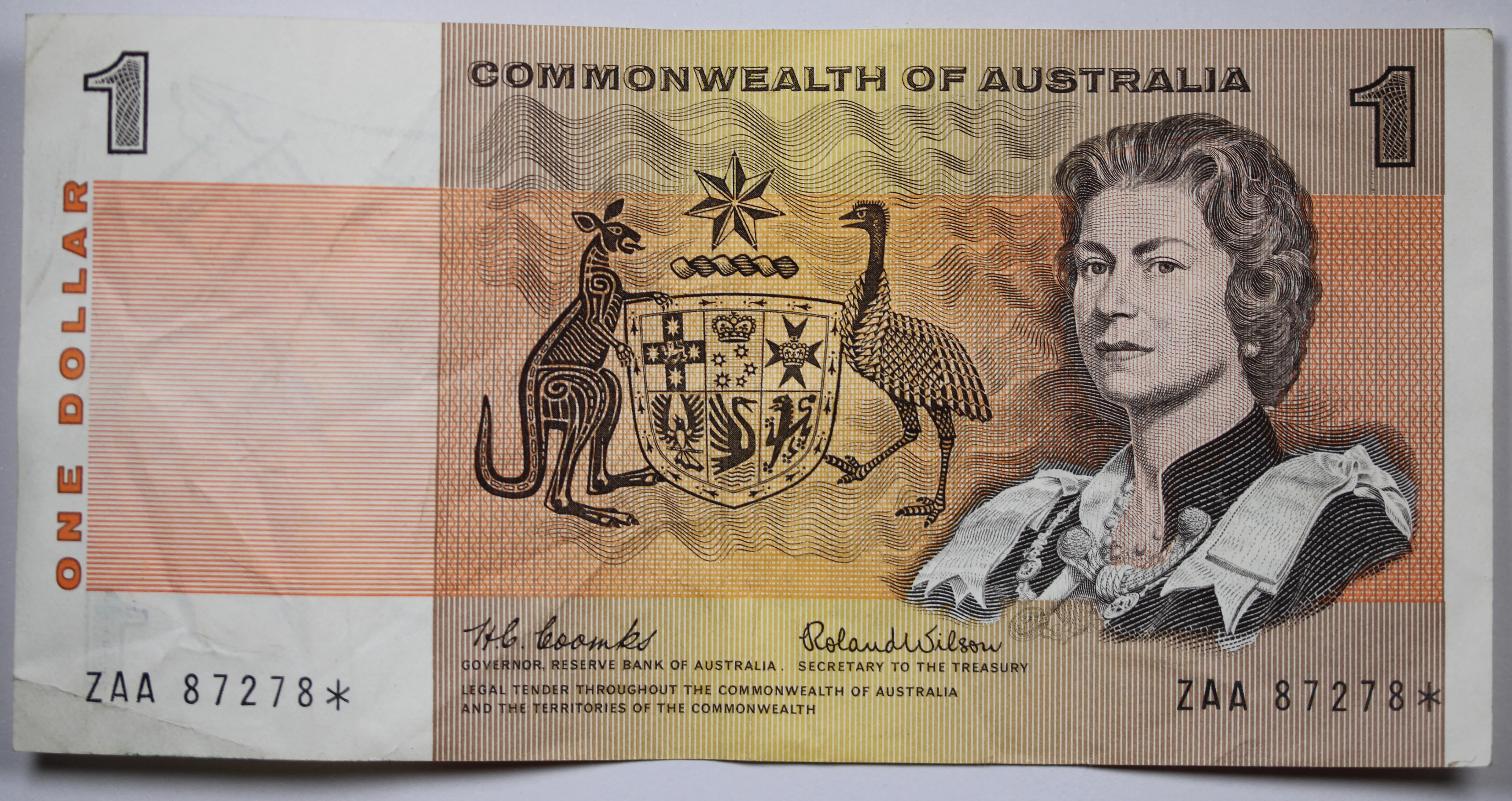 1966 Coombs/Wilson $1 First Prefix Star Replacement Note gFine