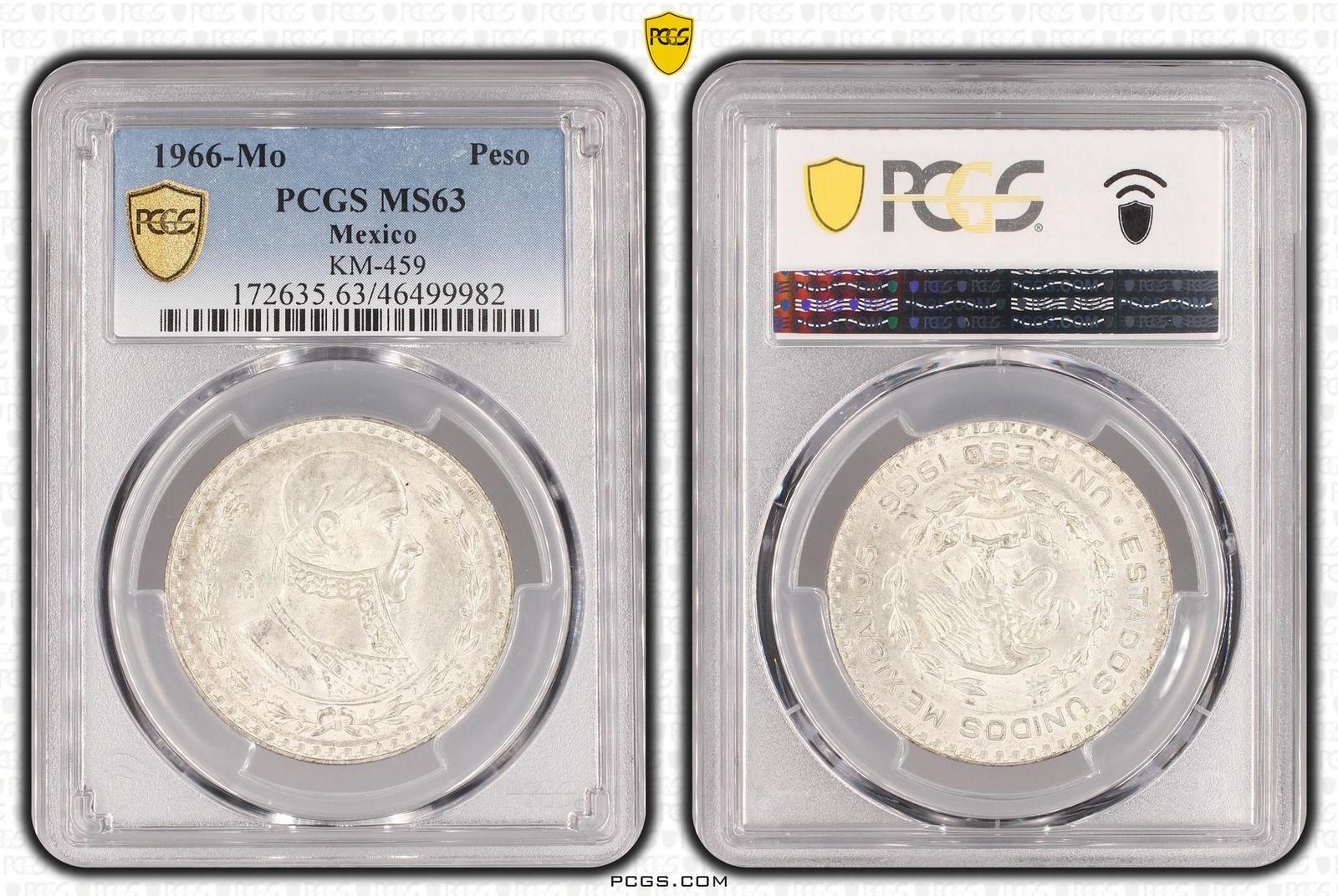 1966-MO Mexico Peso MS63