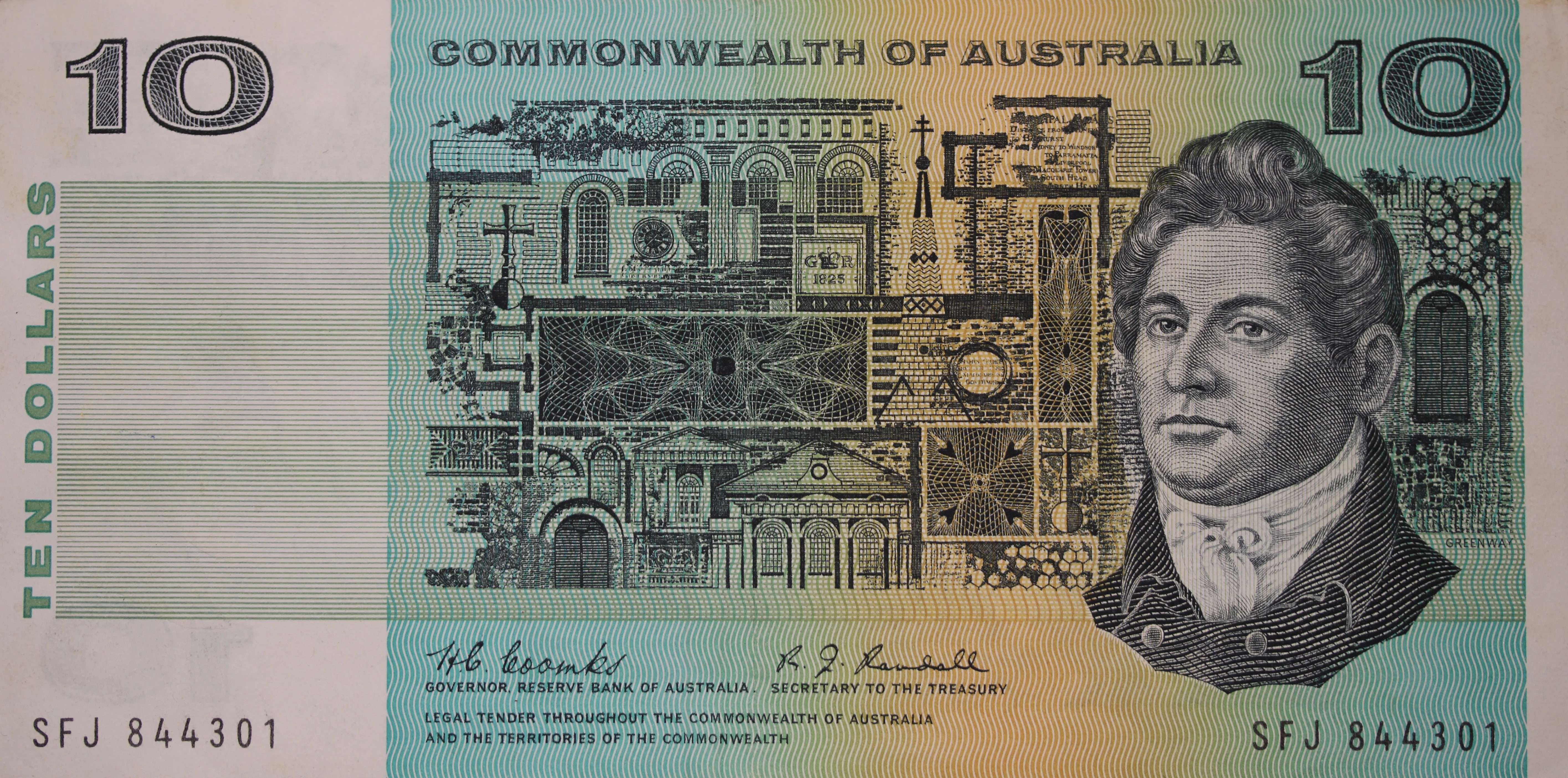 1967 $10 Coombs/Randall Banknote gVF