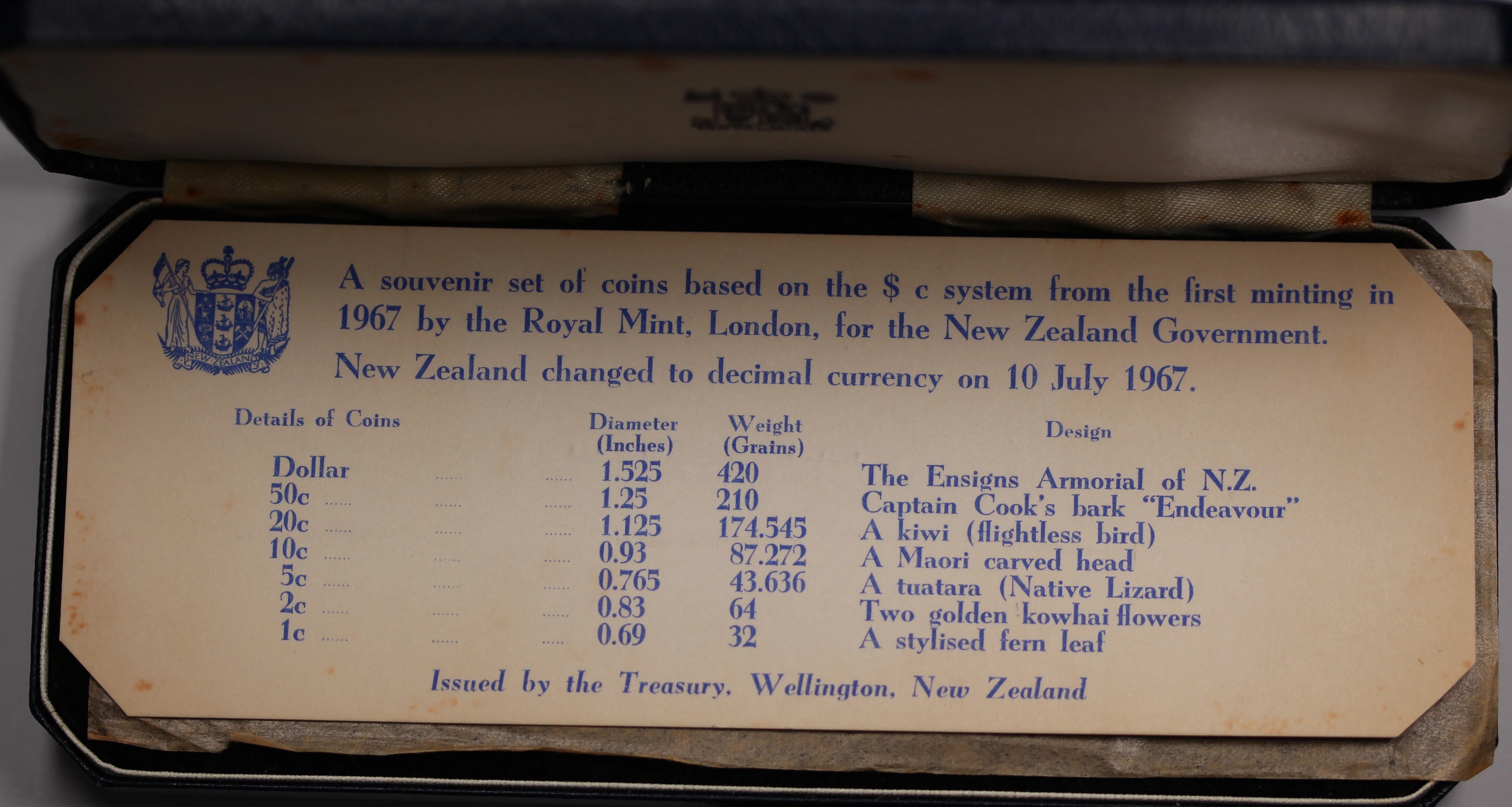 1967 New Zealand Proof Set Presented to Sir Robert Muldoon - Image 18