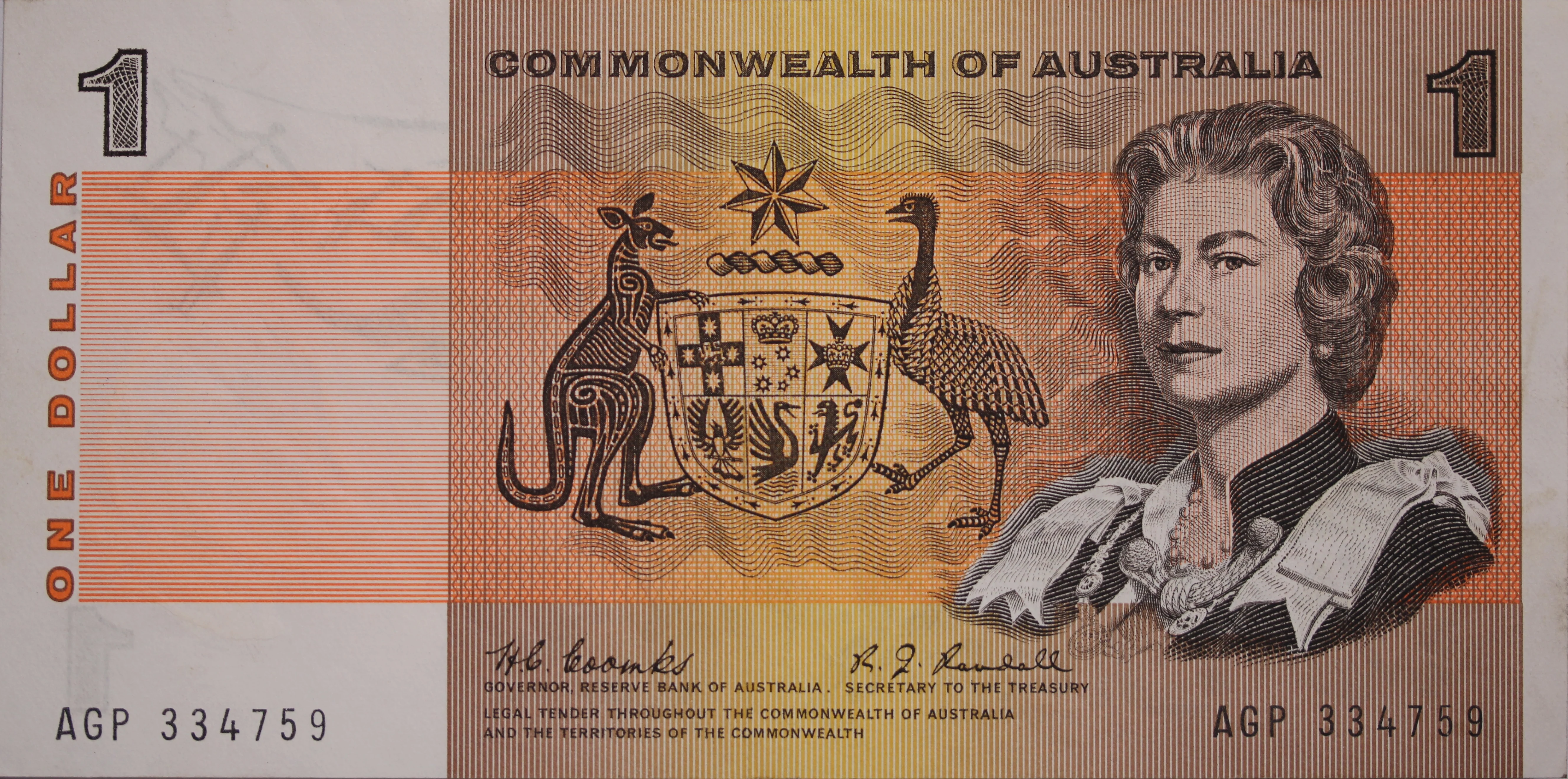 1968 Coombs/Randall $1 Note VF