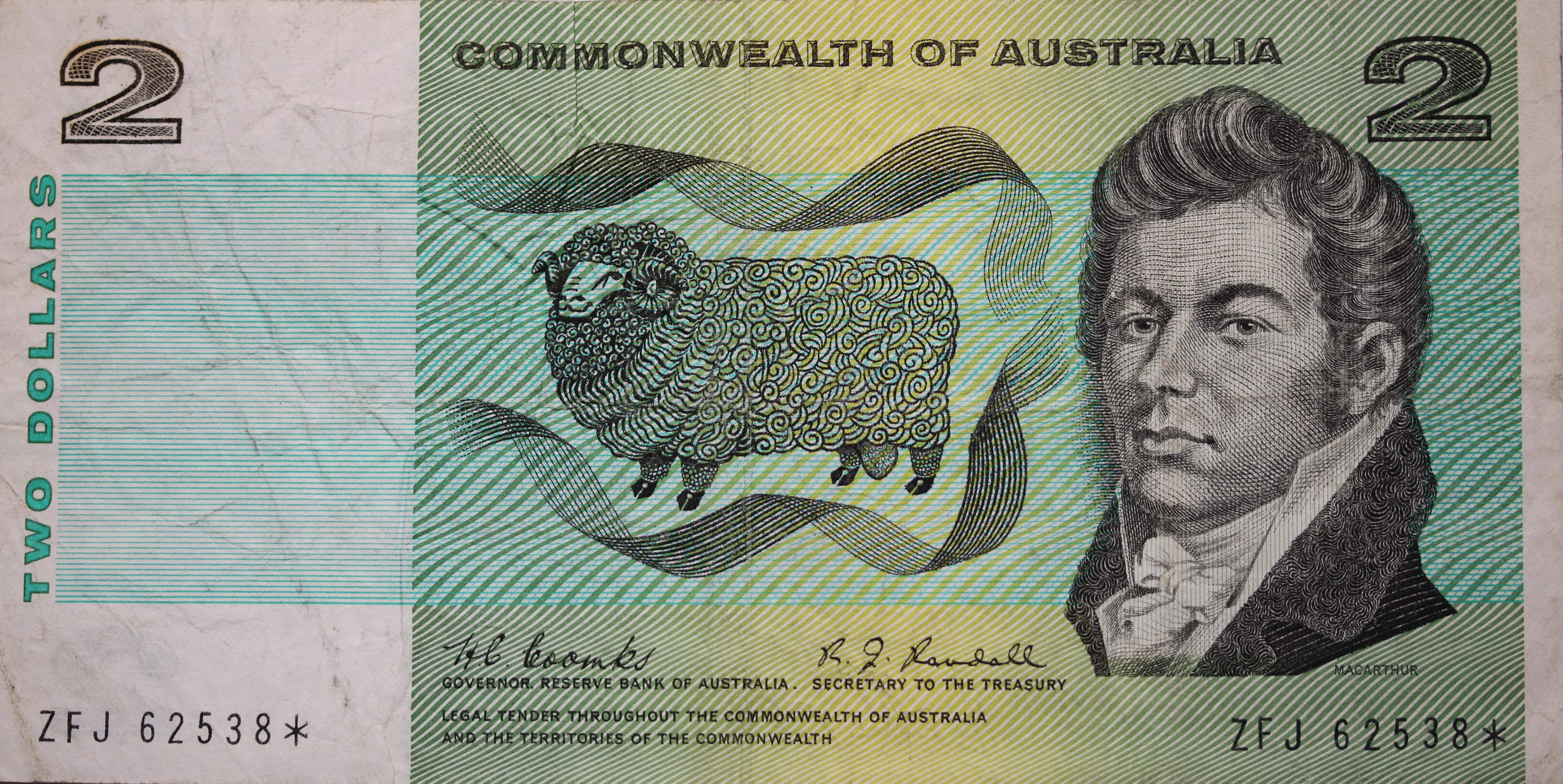 1967 Coombs/Randall $2 Star Replacement Note gFine