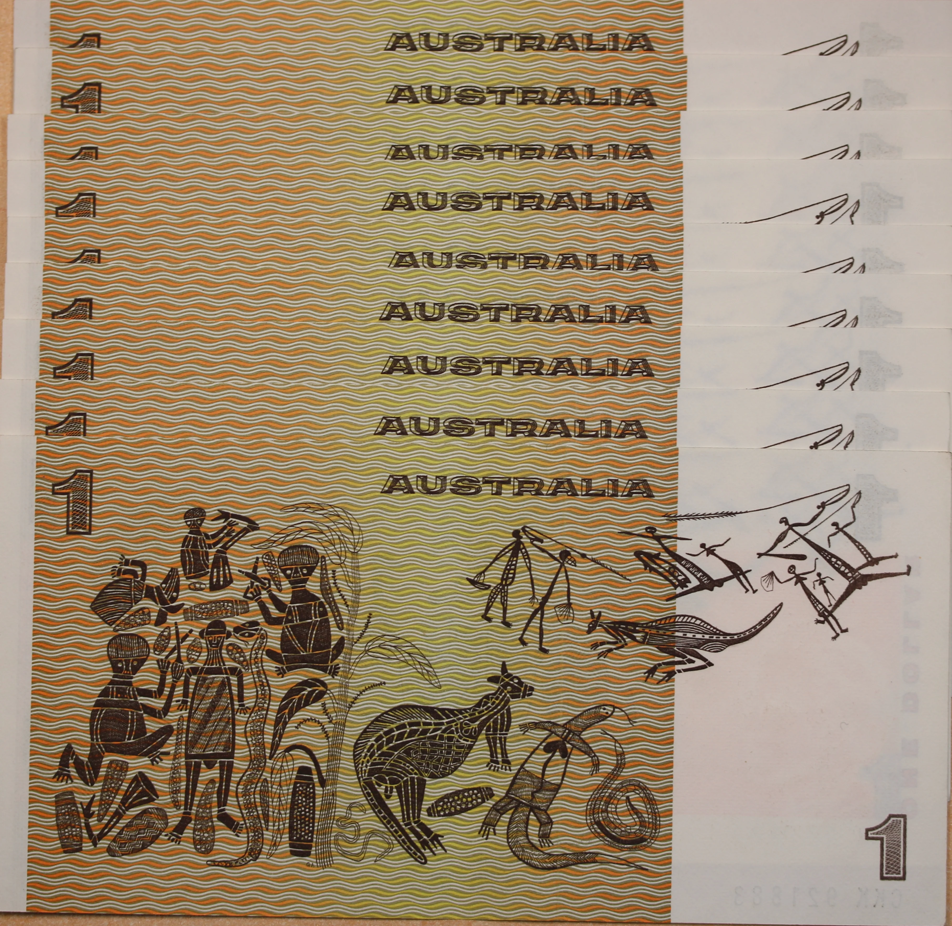 1976 $1 Knight/Wheeler Banknote aUNC Consecutive Run of 9 - Image 3