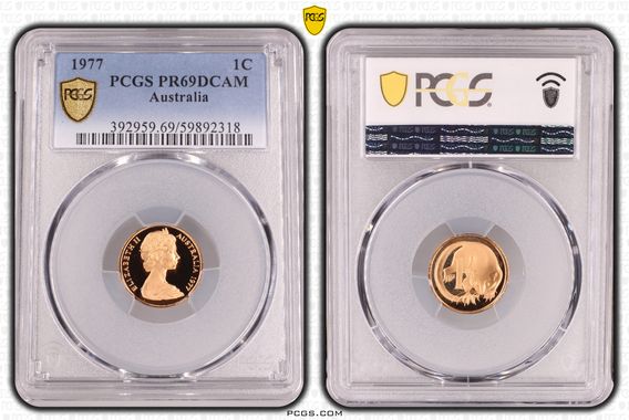 1977 Australia 1 Cent Proof Coin PR69DCAM