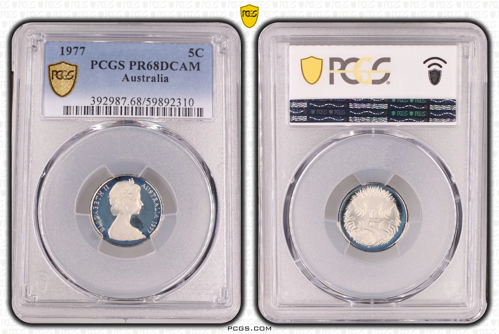 1977 Australia 5 Cent Proof Coin PR68DCAM