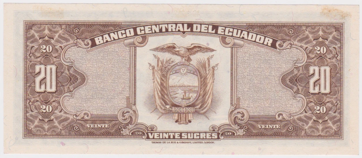 1980 Ecuador 20 Sucres UNC - Image 2