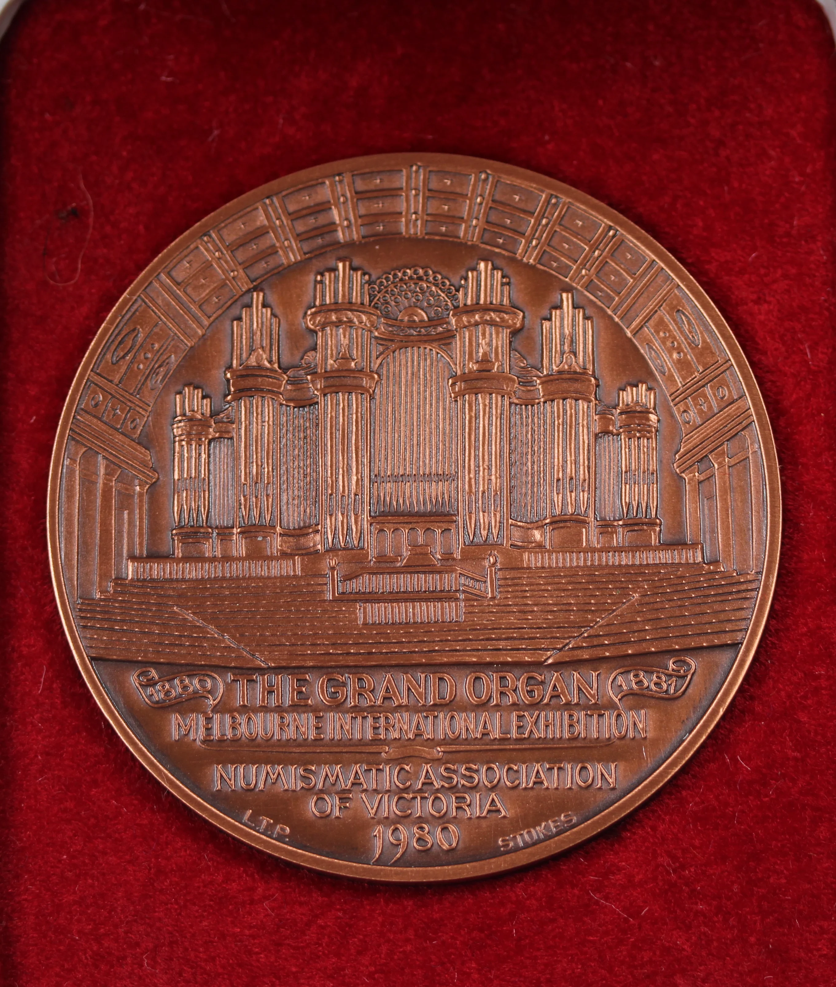 1980 NAV Melbourne International Exhibition Centenary Bronze Medal in Presentation Box - Image 2