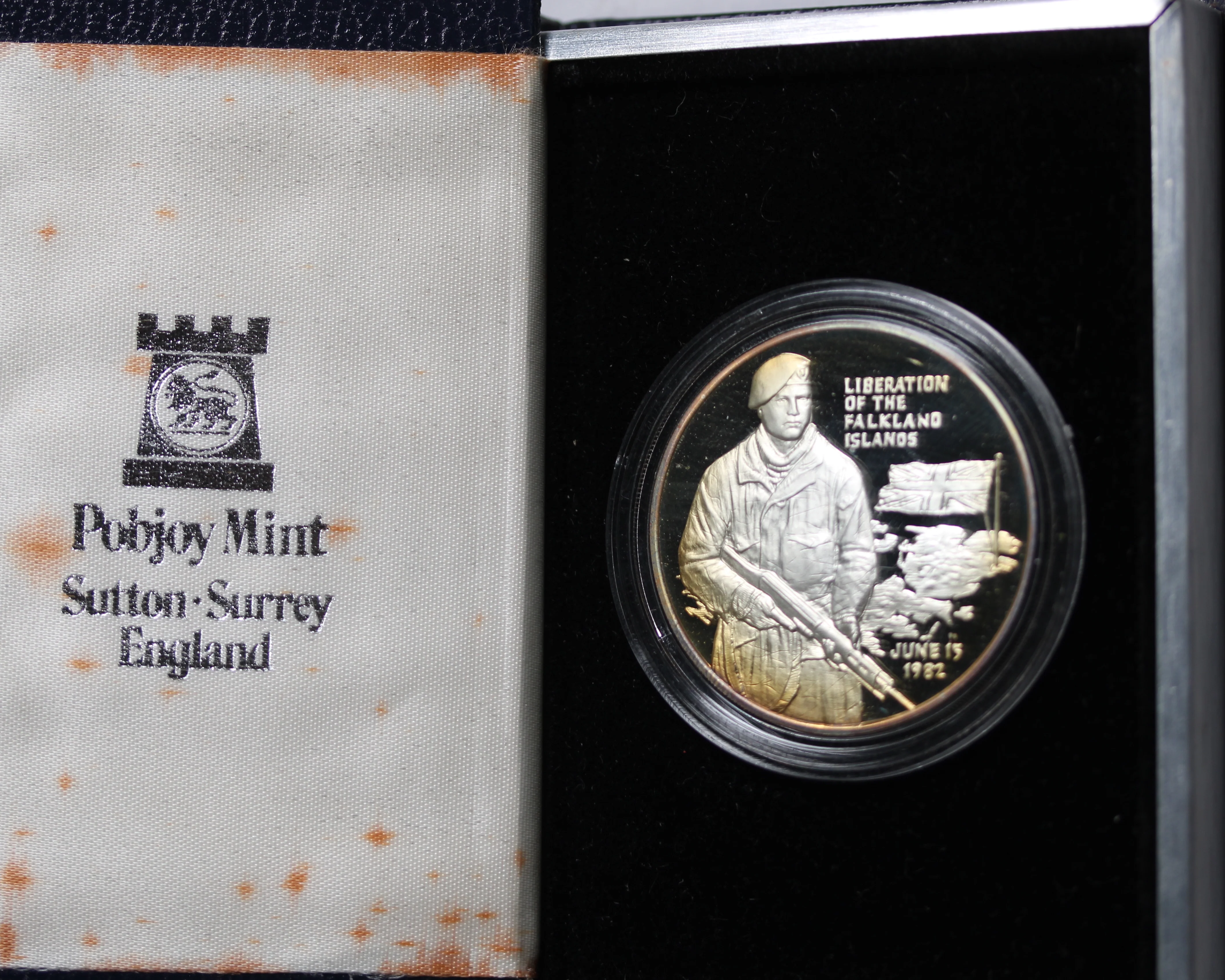 1982 Falkland Islands Liberation Medal Sterling Silver - Image 3