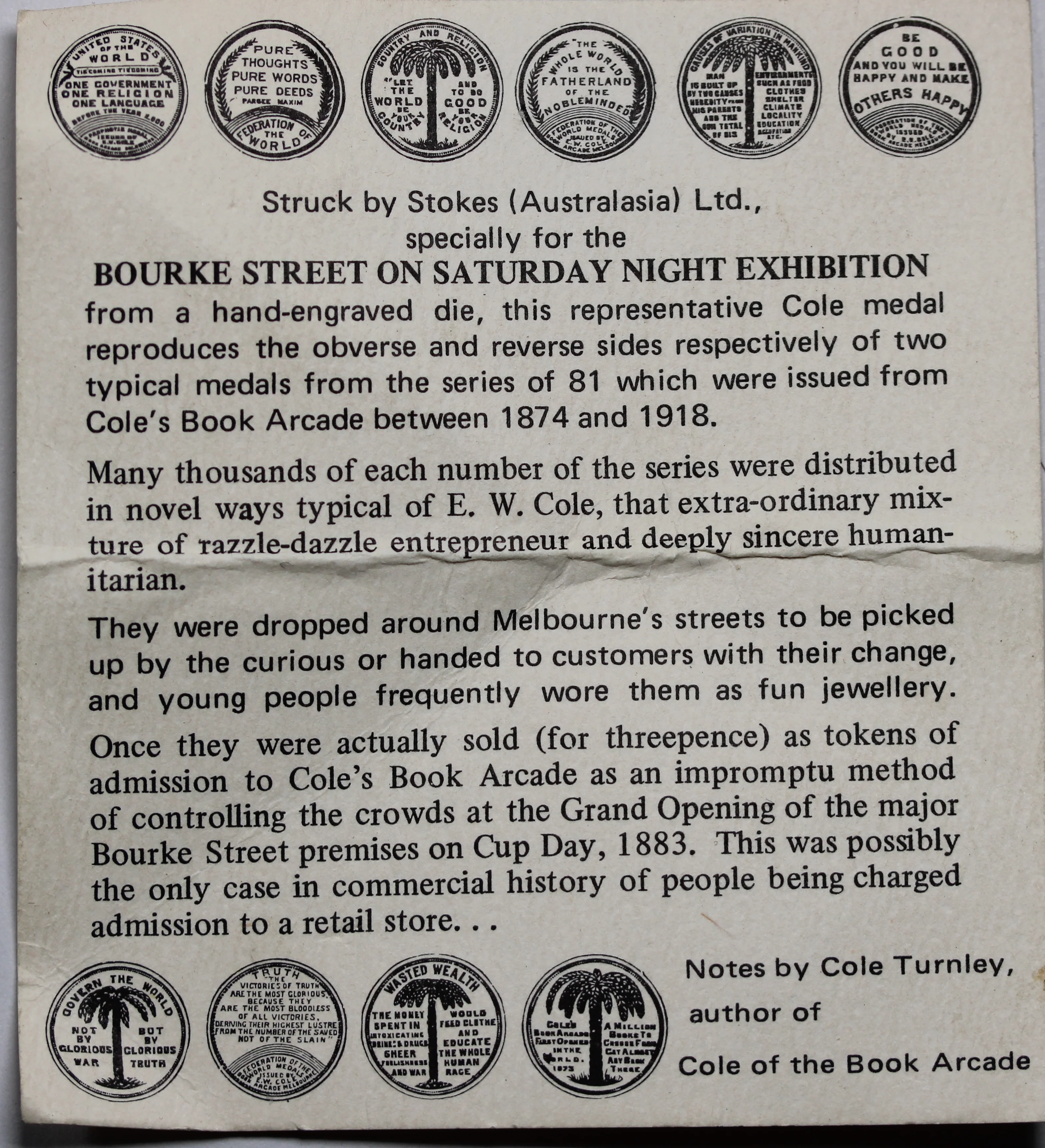 1983 E.W Coles Book Arcade Token by Stokes - Image 3