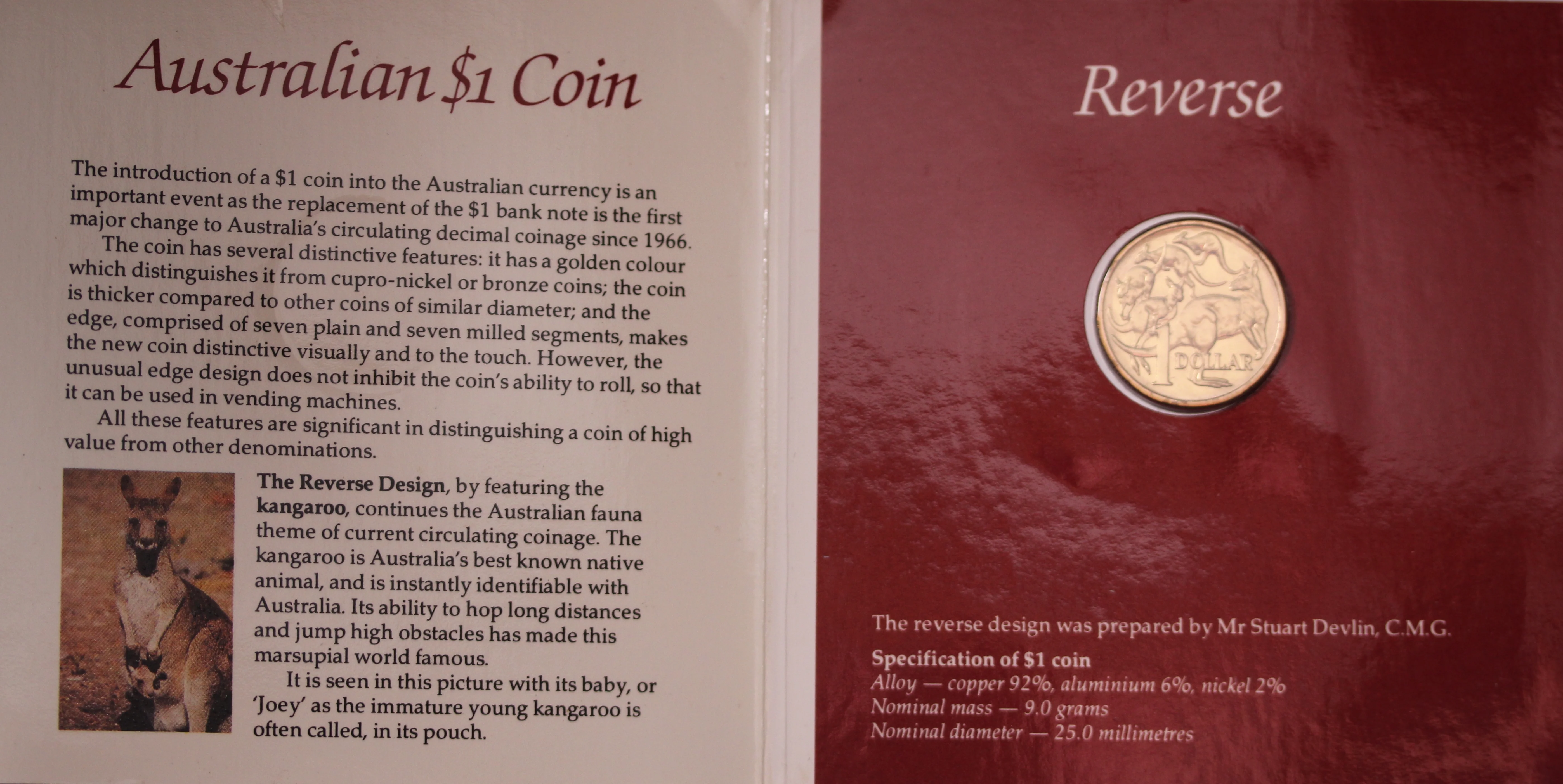 1984 First $1 Uncirculated Coin in Card - Image 2