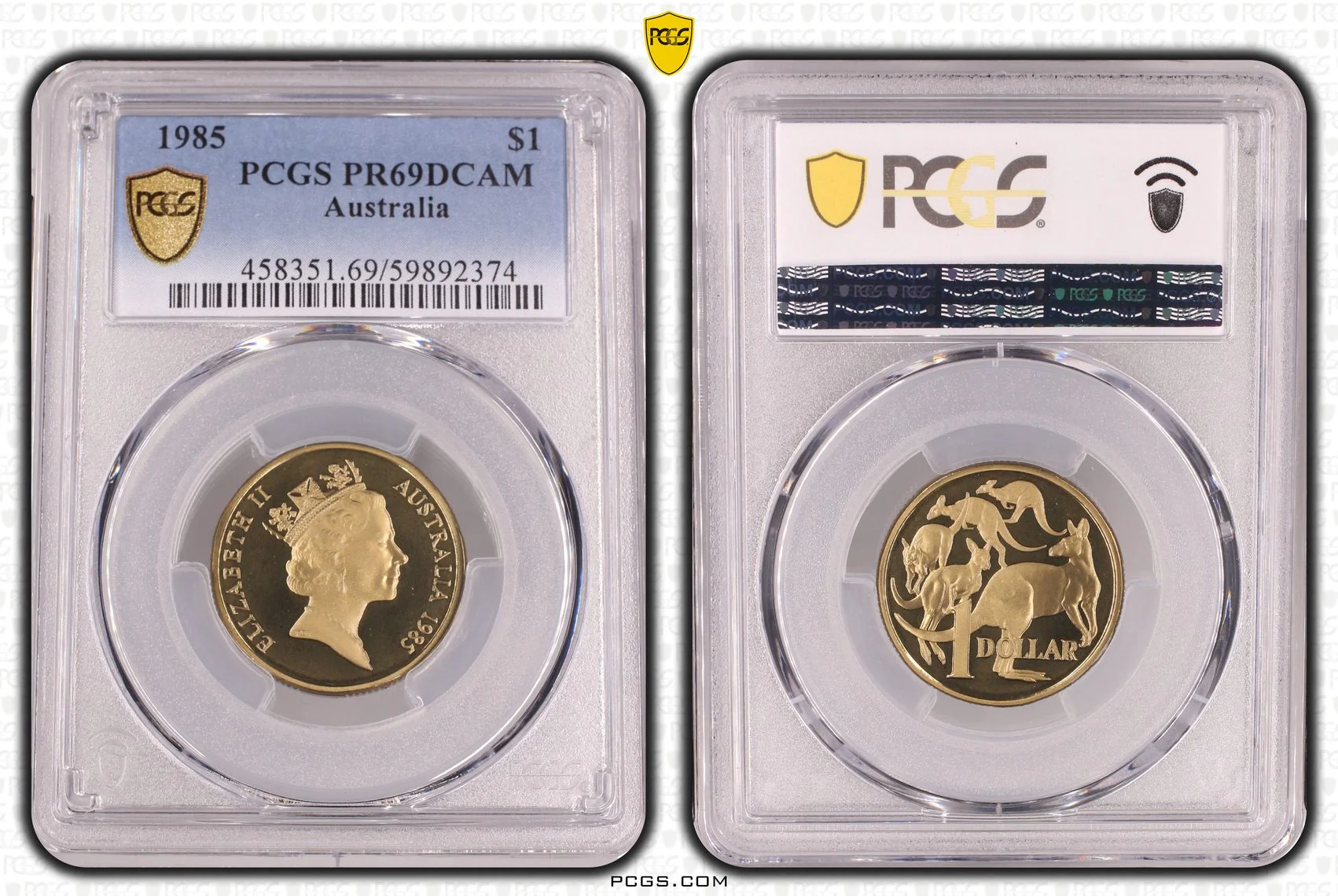 1985 $1 Australia One Dollar Proof Coin PR69DCAM