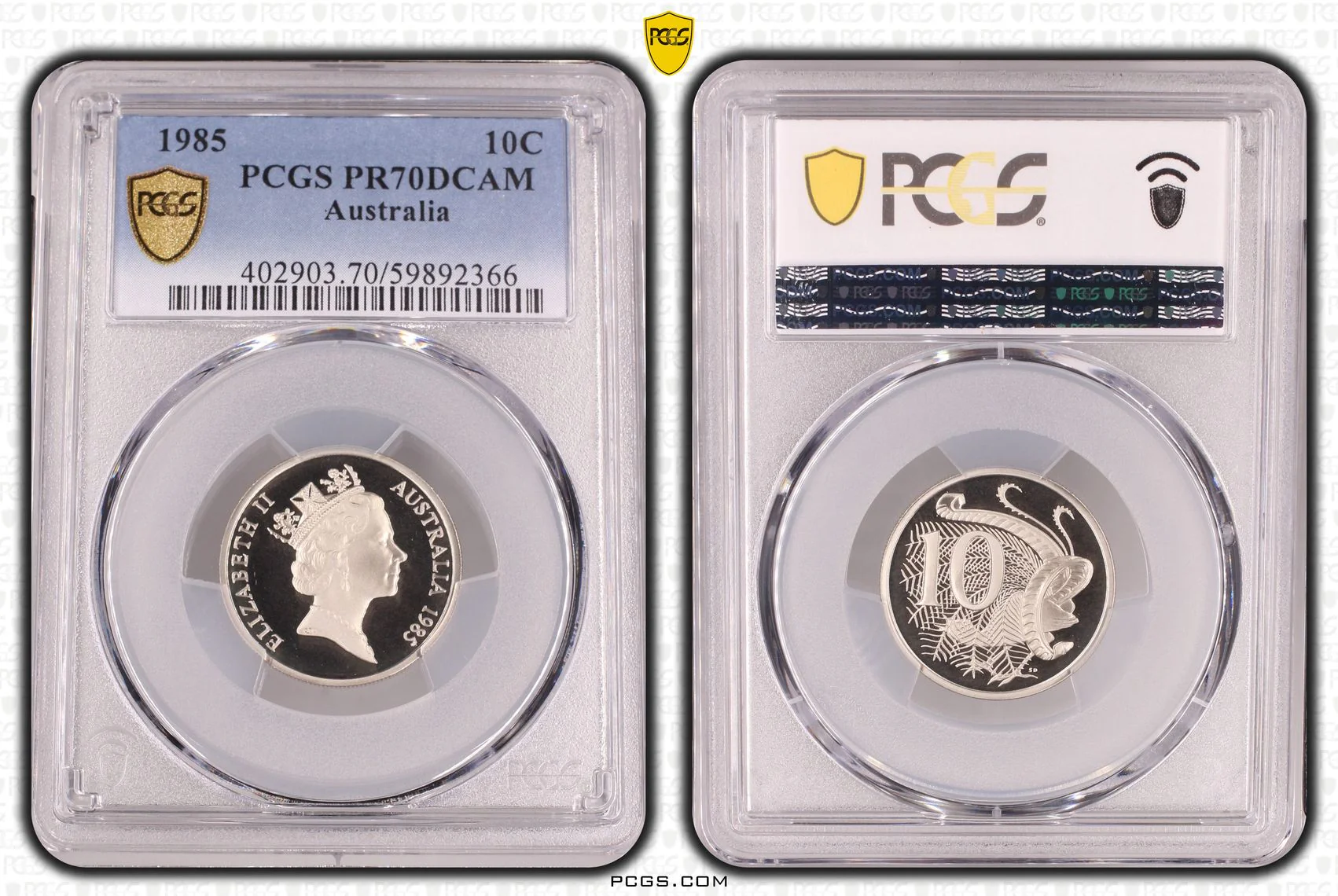 1985 Australia 10 Cent Coin PR70DCAM (Top Pop)