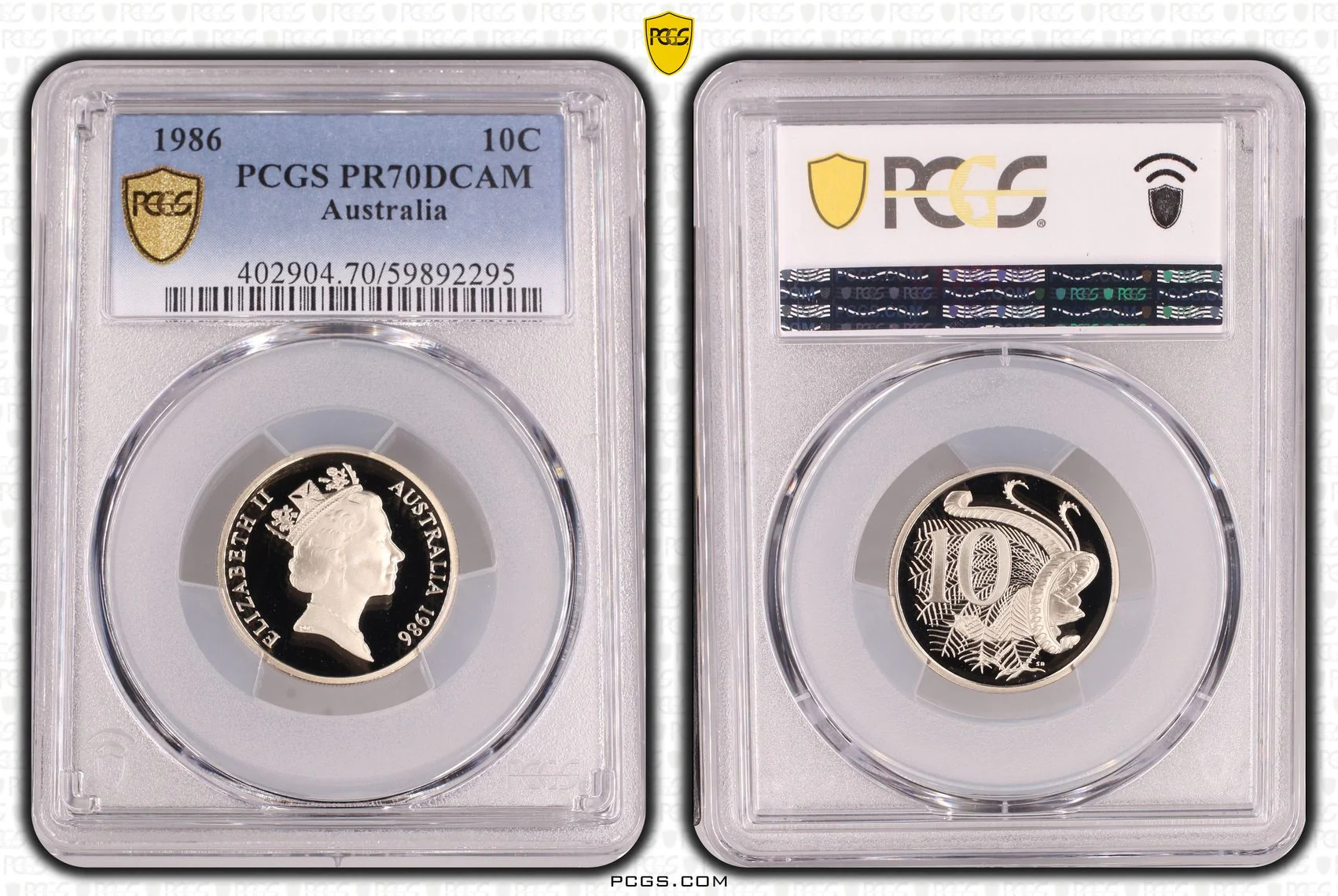 1986 Australia 10 Cent Coin PR70DCAM (Top Pop)