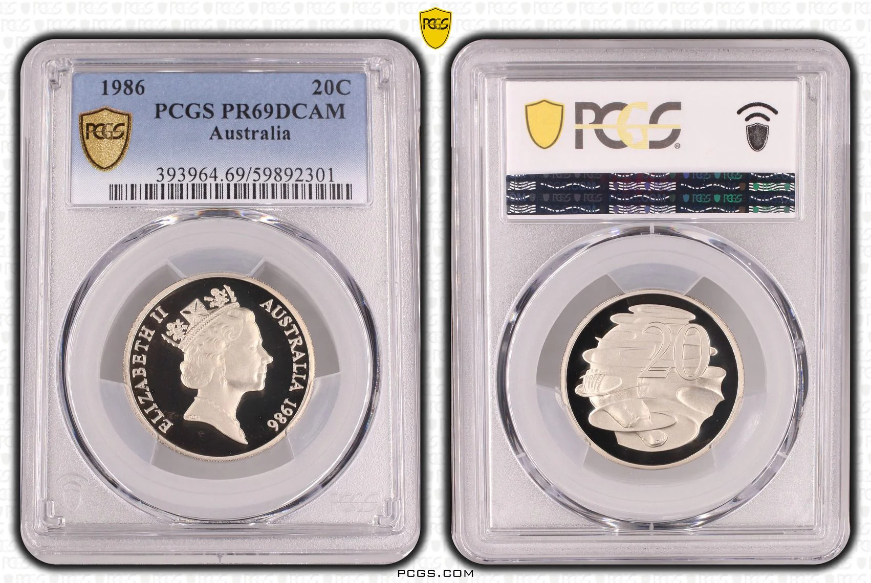 1986 Australia 20 Cent Proof Coin PR69DCAM