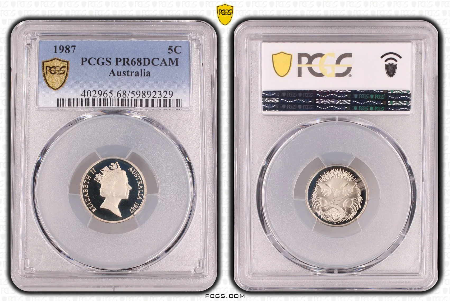 1987 5c Australia Five Cent Coin PR68DCAM