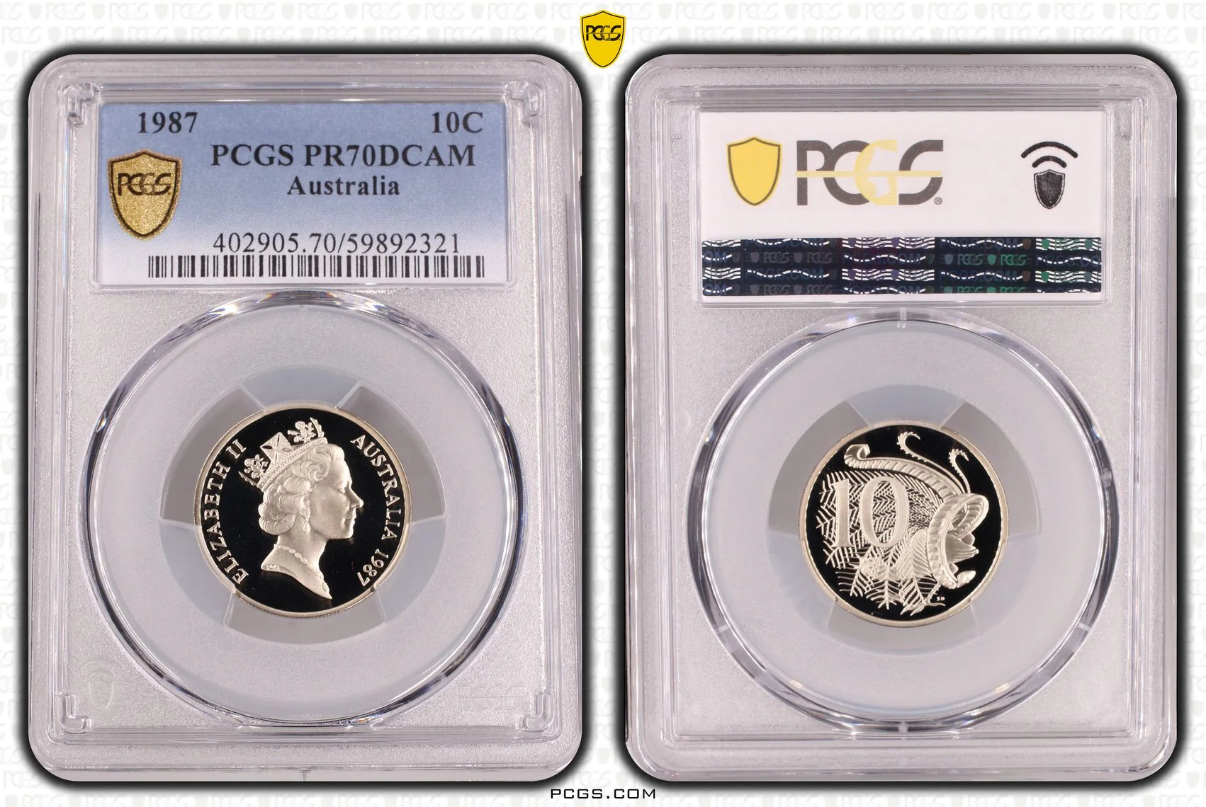 1987 Australia 10 Cent Coin PR70DCAM (Top Pop)