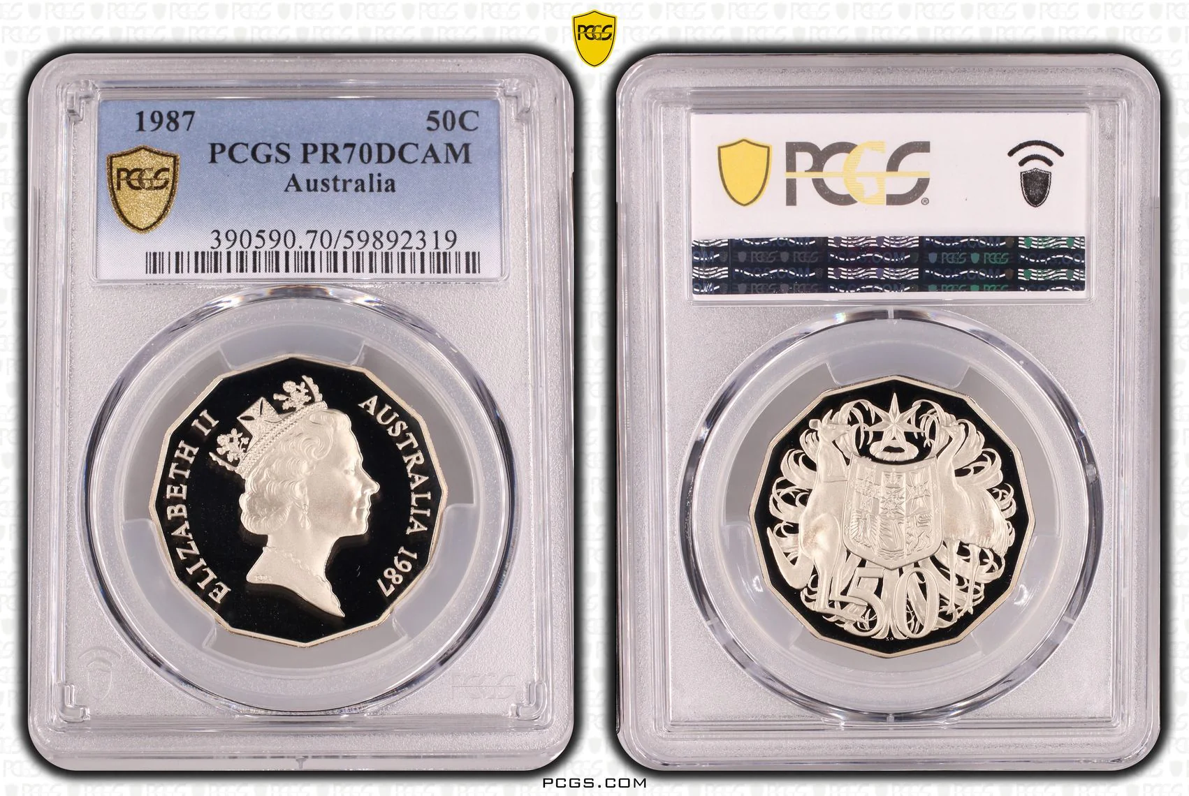 1987 Australian 50c Coin PR70DCAM (Top Pop)