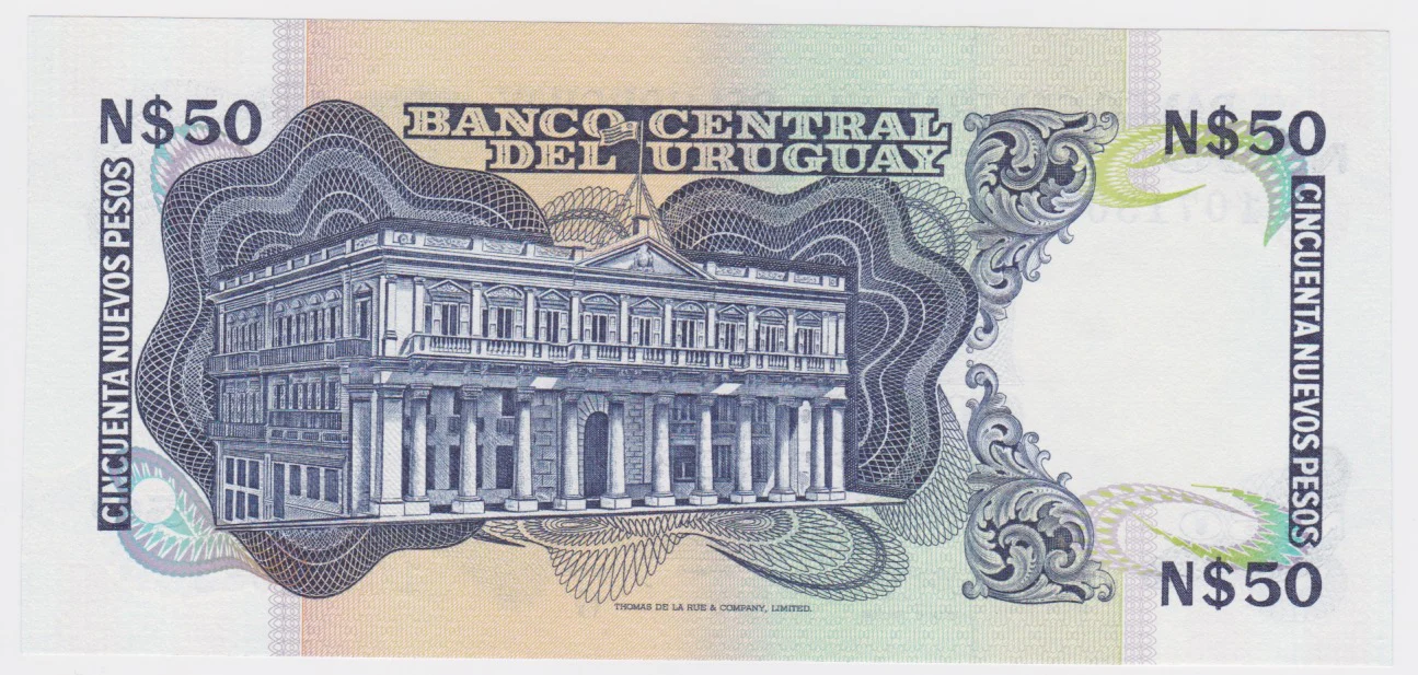 1988-1990 (No date) Uruguay 50 Nuevos Pesos UNC - Image 2
