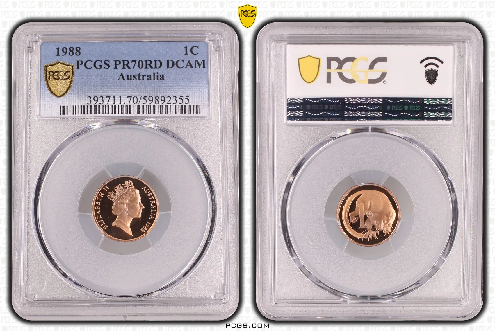 1988 1c Australia One Cent Coin PR70DCAM