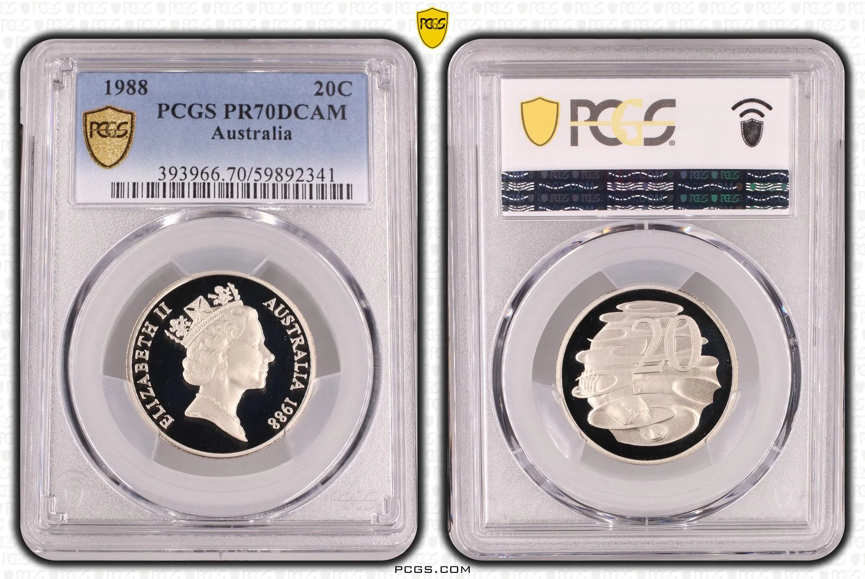 1988 20c Australia Twenty Cent Coin PR70DCAM