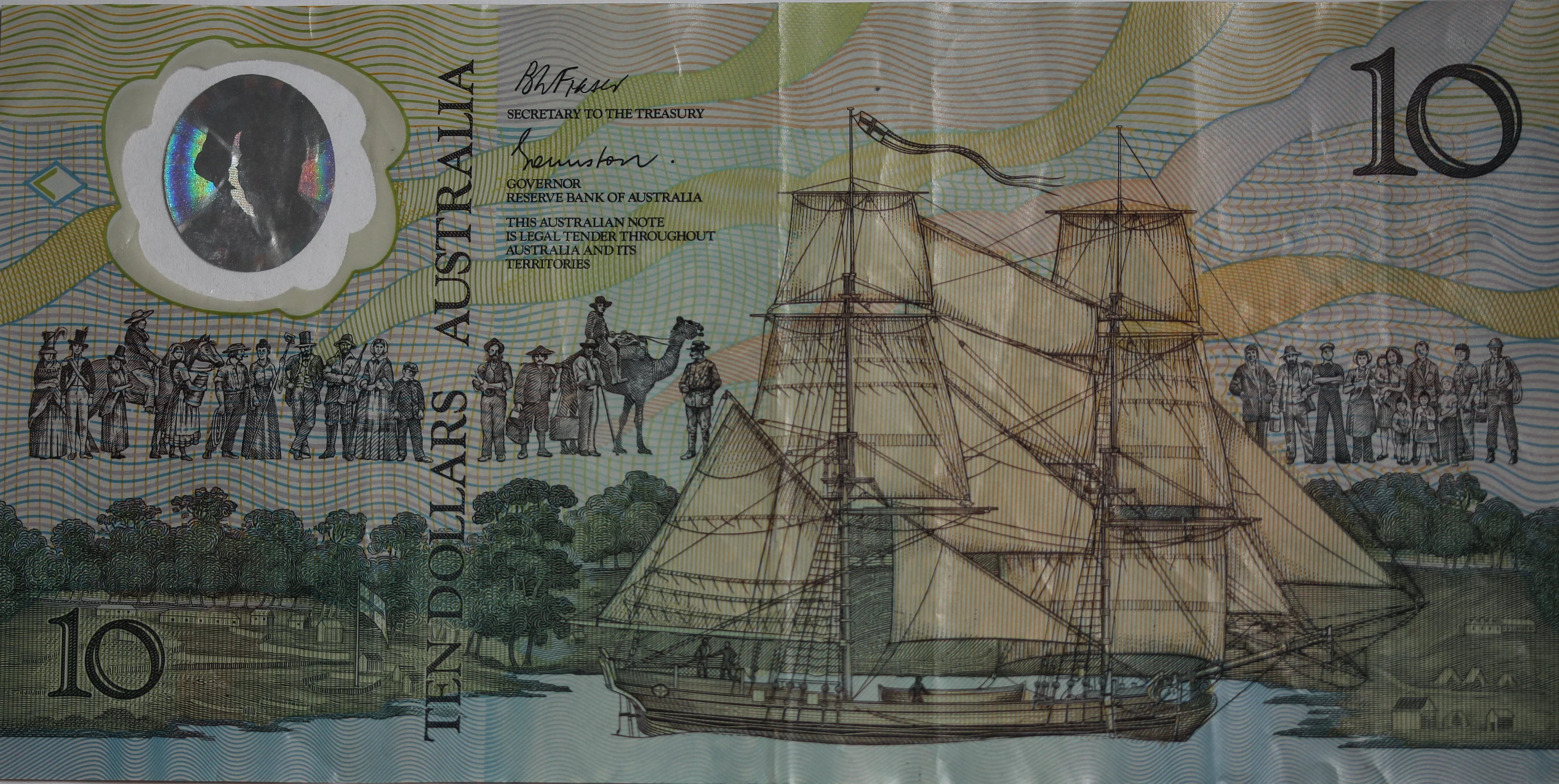 1988 Bicentennial $10 Banknote (Worlds First Polymer Banknote) - Image 2