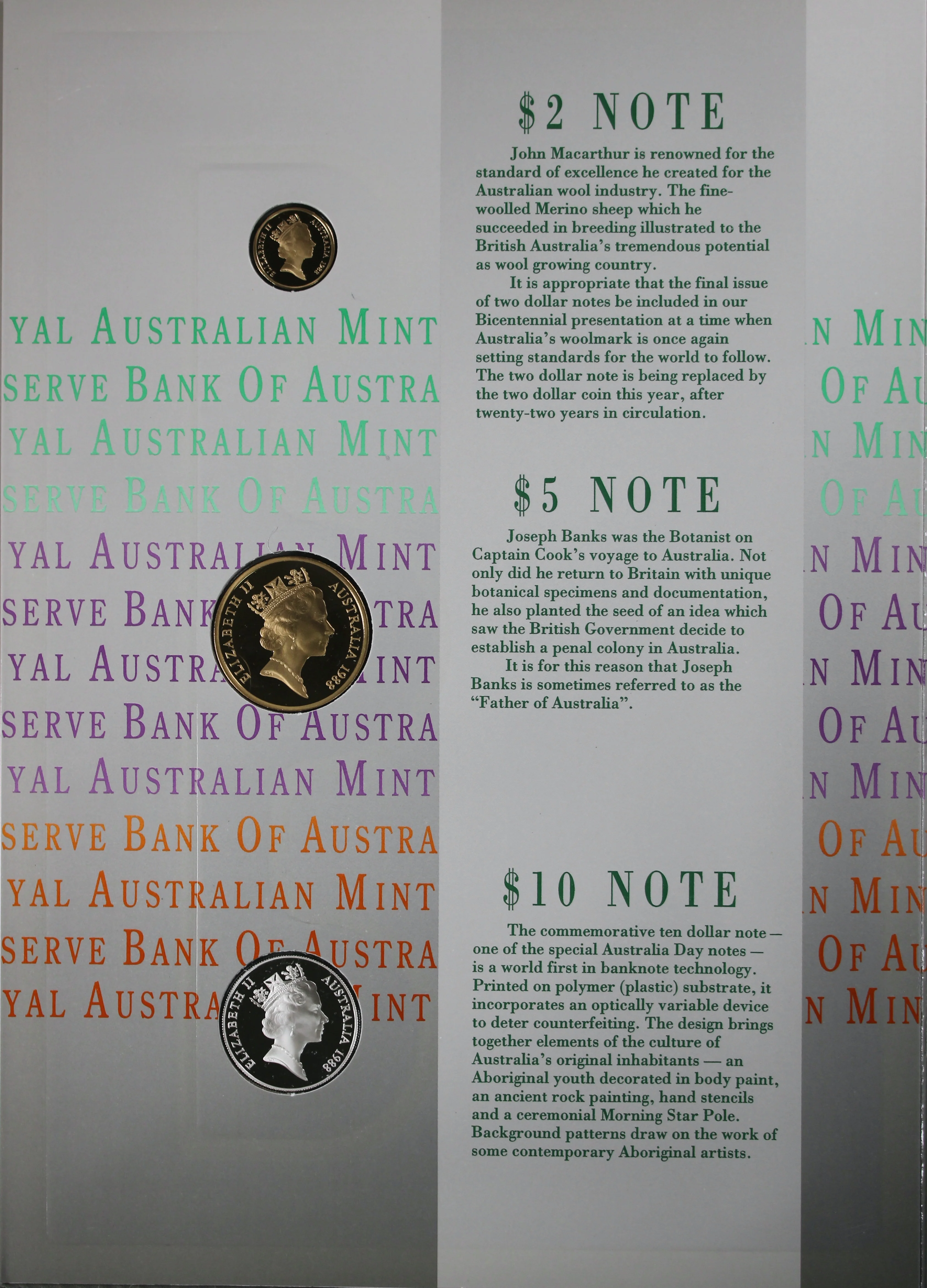 1988 Bicentennial Coin and Note Collection Folder - Image 3