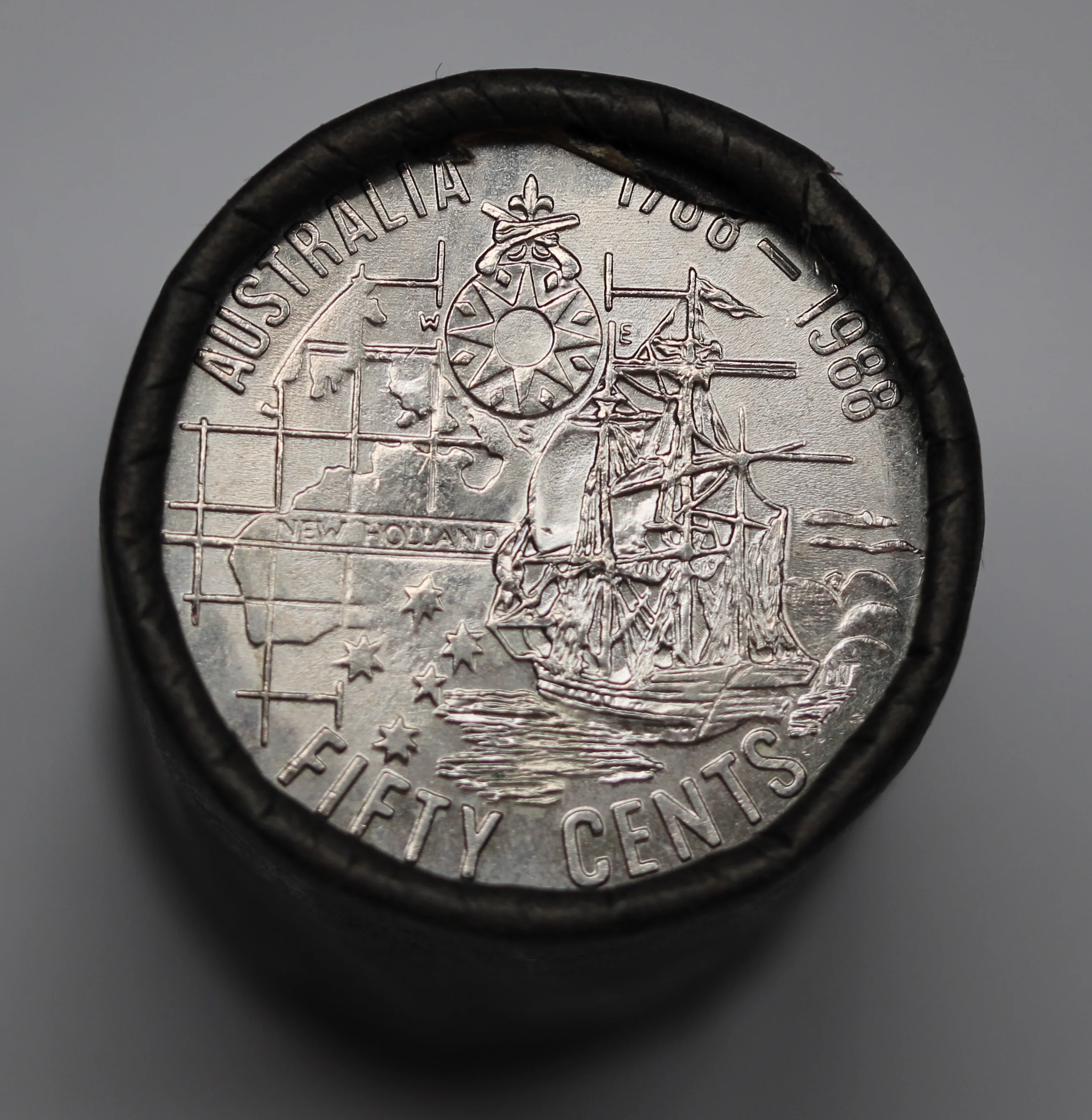 1988 First Fleet 50c Cotton & Co Coin Roll H/T