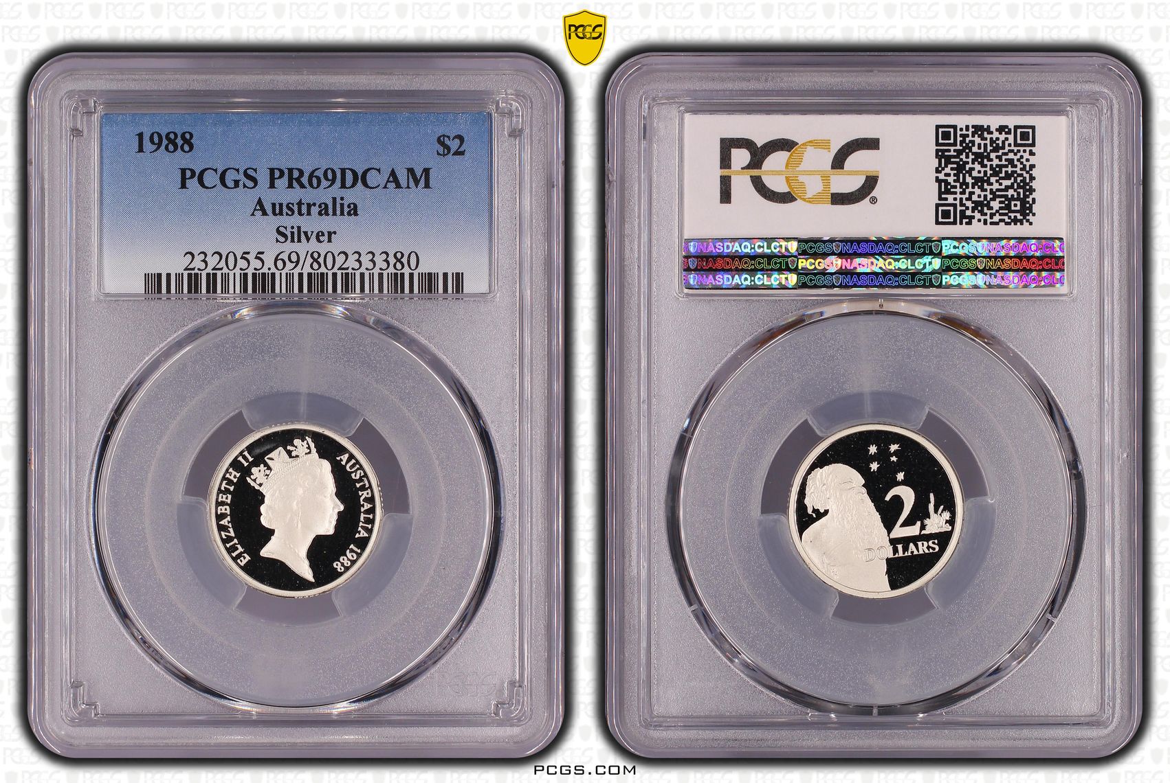 1988 Silver $2 Proof Coin PR69DCAM