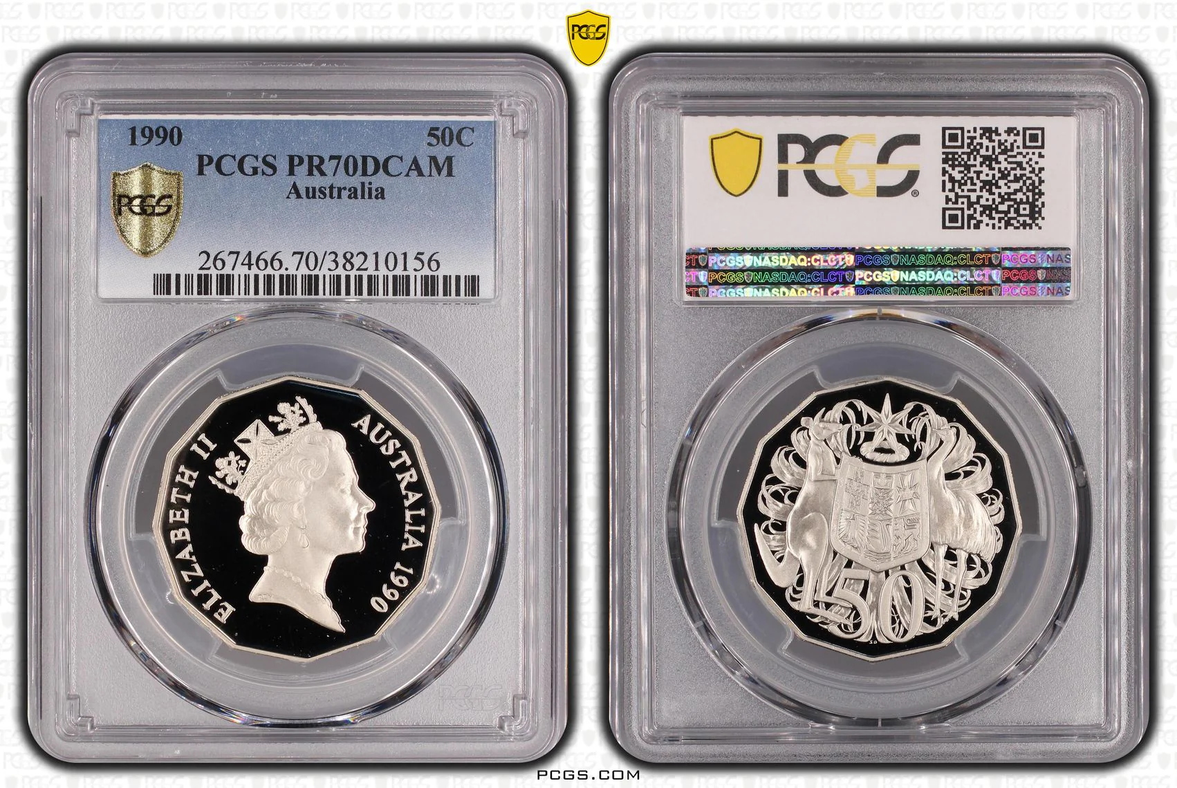 1990 Australian 50c Proof Coin PR70DCAM