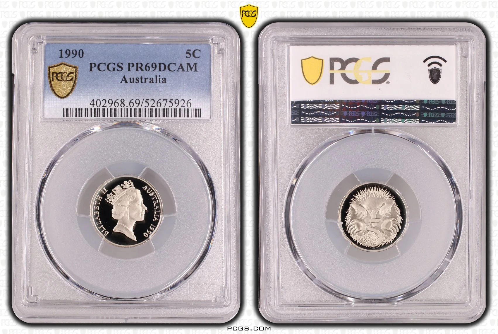 1990 5c Australia Five Cent Coin PR69DCAM