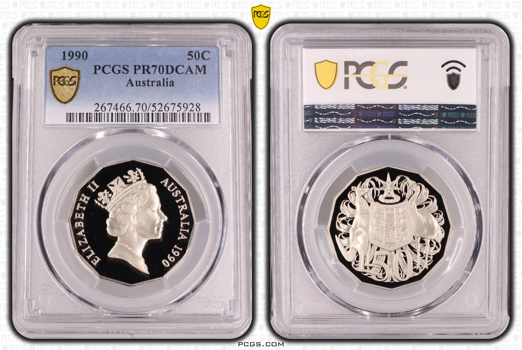 1990 Australia 50c Coin PR70DCAM (Top Pop)