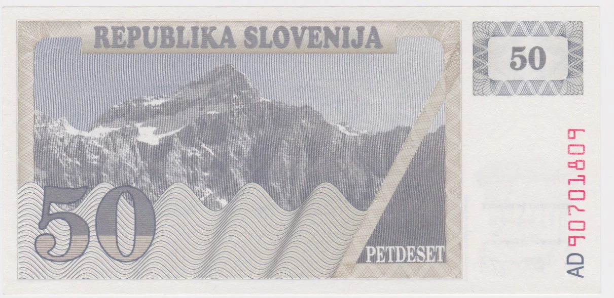 1990 Slovenia 50 Tolarjev UNC - Image 2