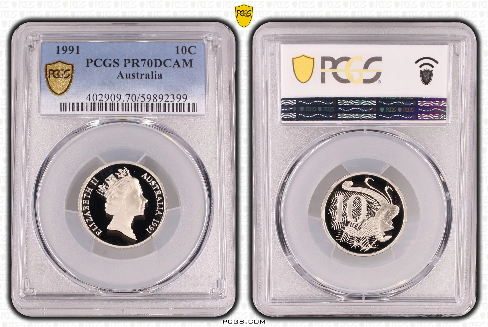 1991 Australia 10 Cent Coin PR70DCAM (Top Pop)