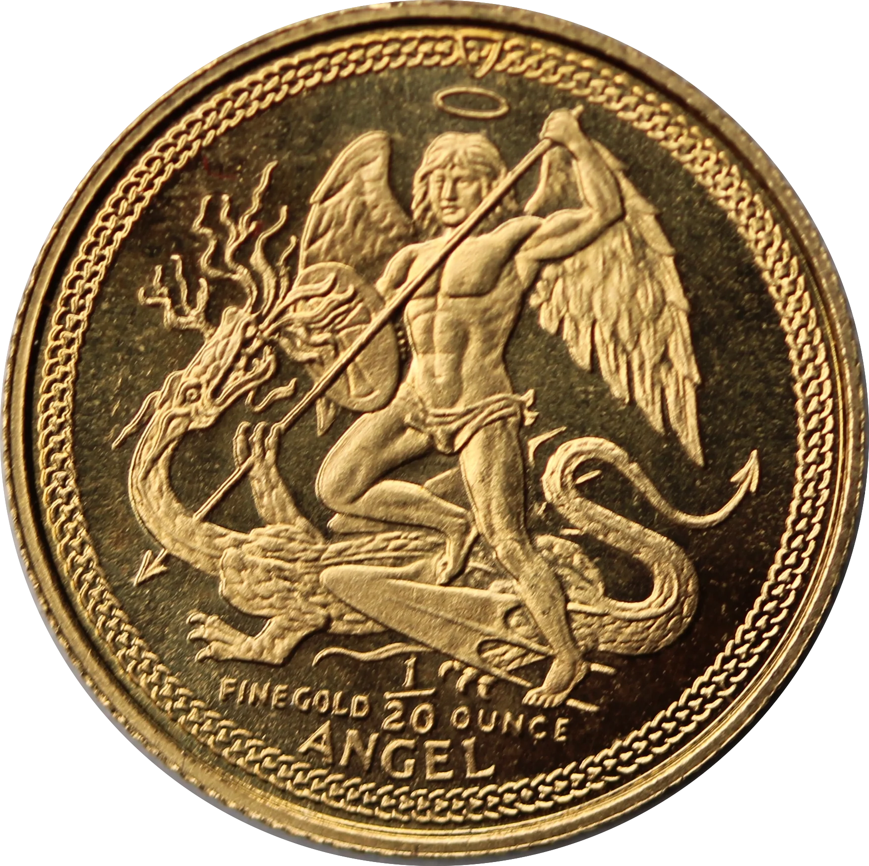 1991 Isle of Man 1/20oz Gold Angel Bullion Coin