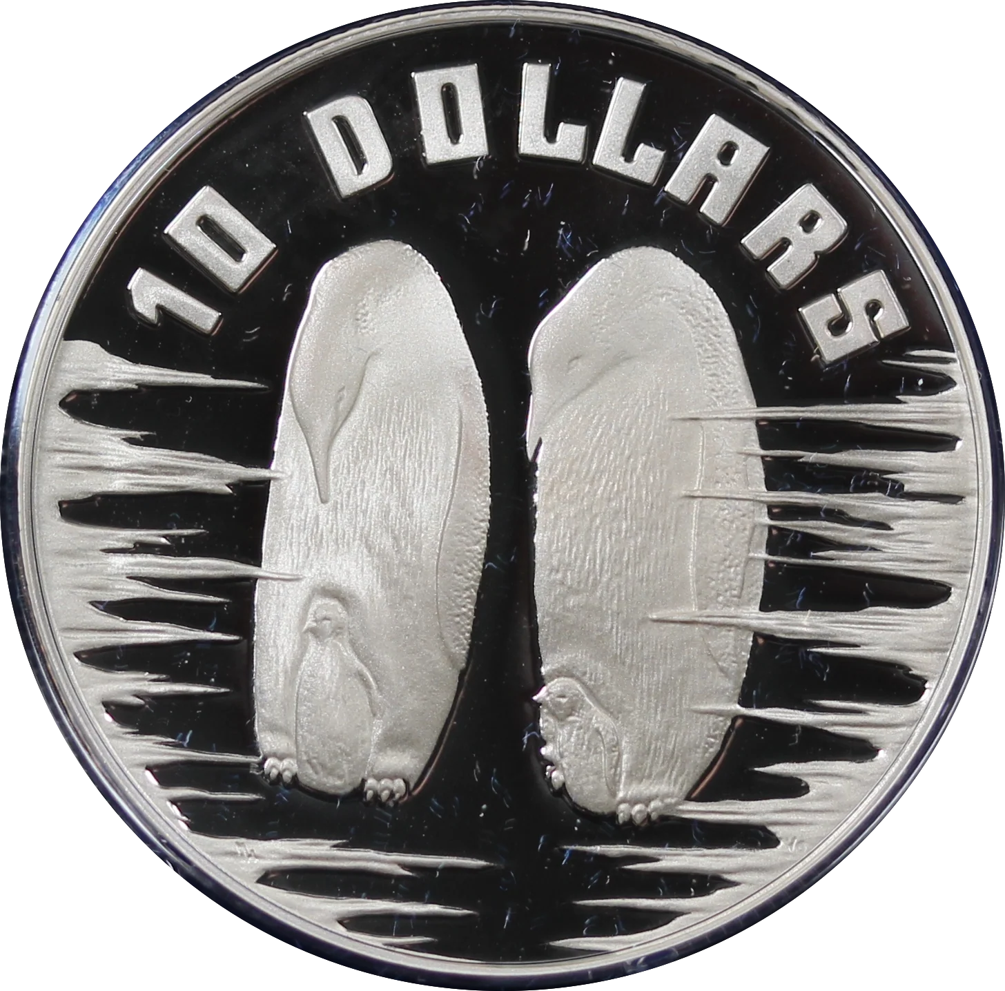 1992 Birds of Australia Emperor Penguin $10 Silver Proof Coin - Image 2