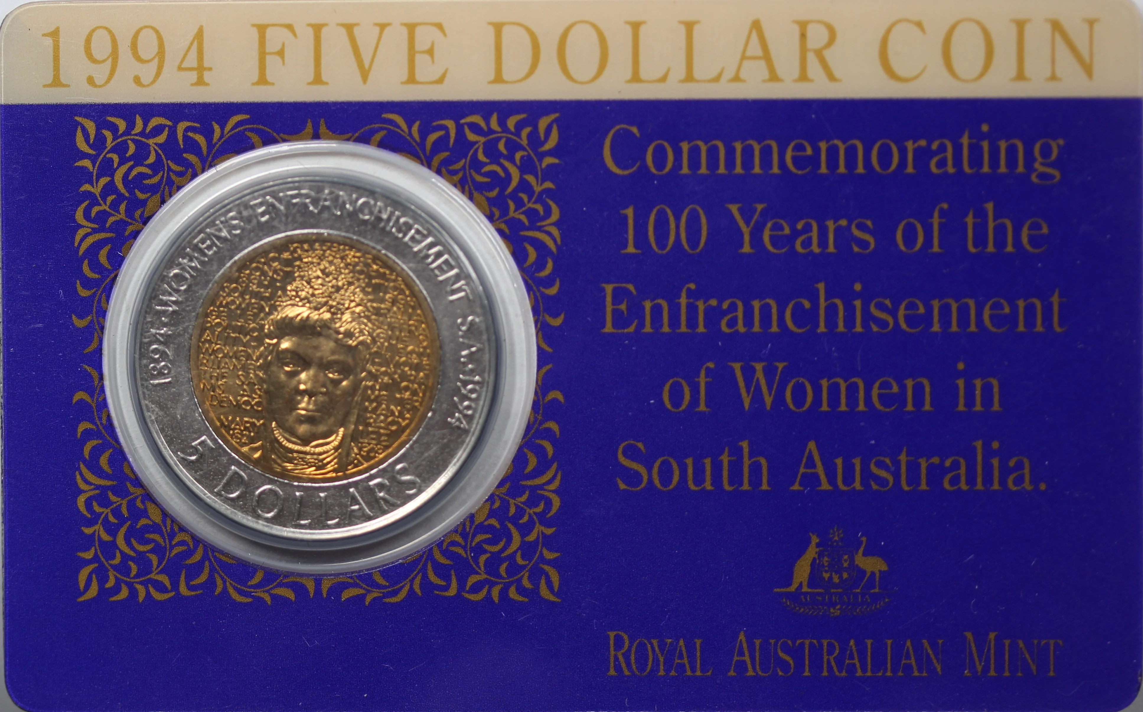 1994 100 Years of Enfranchisement of Women $5 Coin