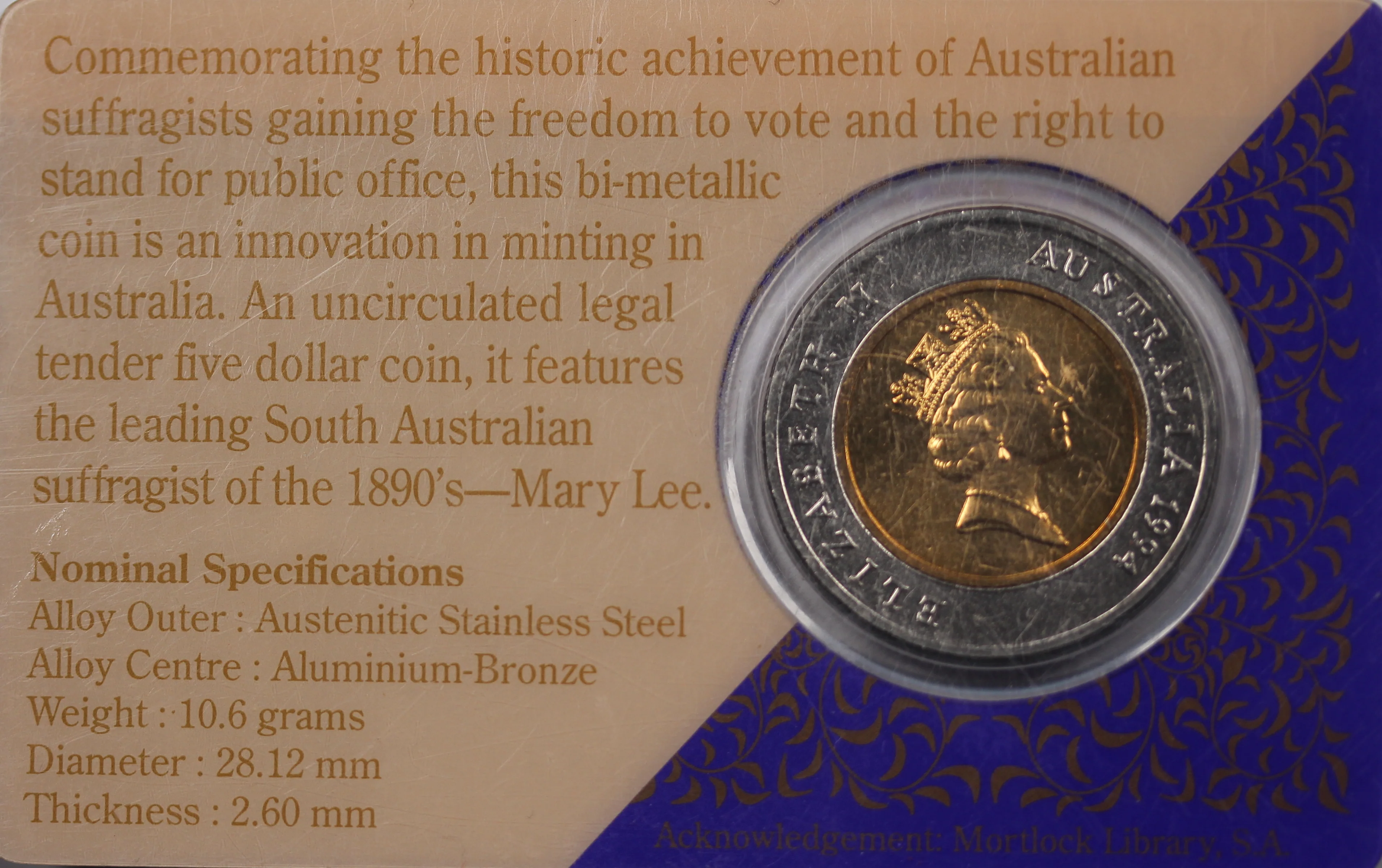 1994 100 Years of Enfranchisement of Women $5 Coin - Image 2