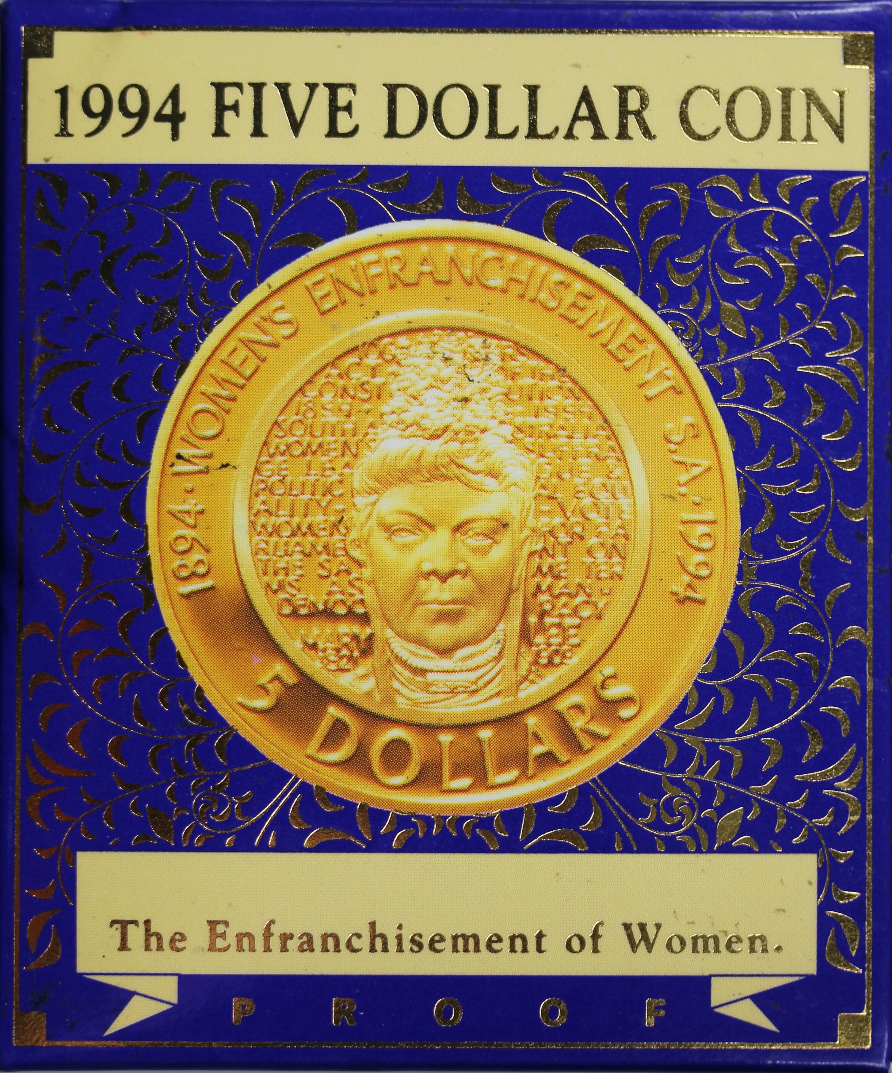 1994 $5 Coin - The Enfranchisement of Women Proof - Image 3