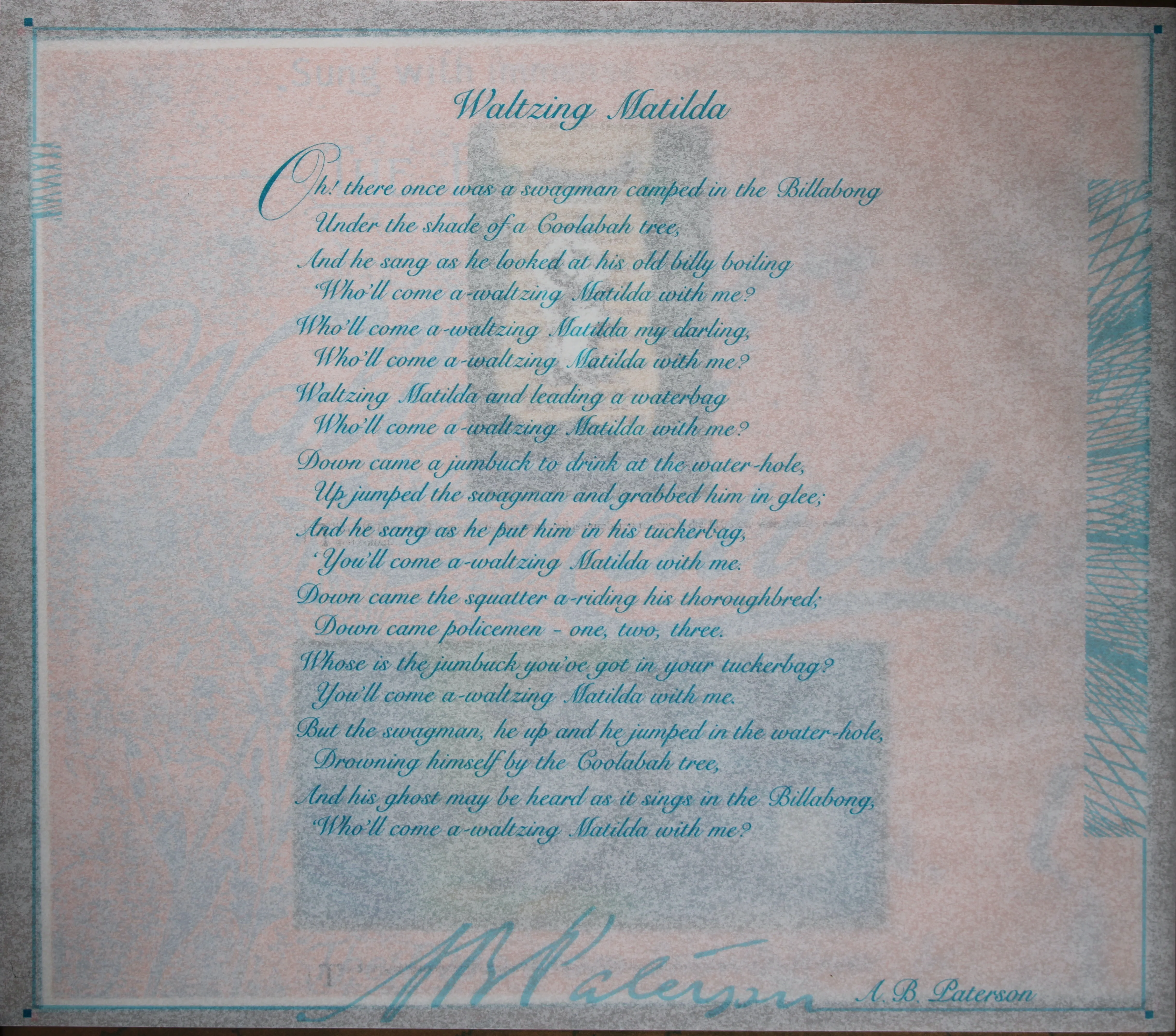1995 $10 Banknote And Phonecard Set Deluxe - Waltzing Matilda 100th Anniversary NPA Folder - Image 2