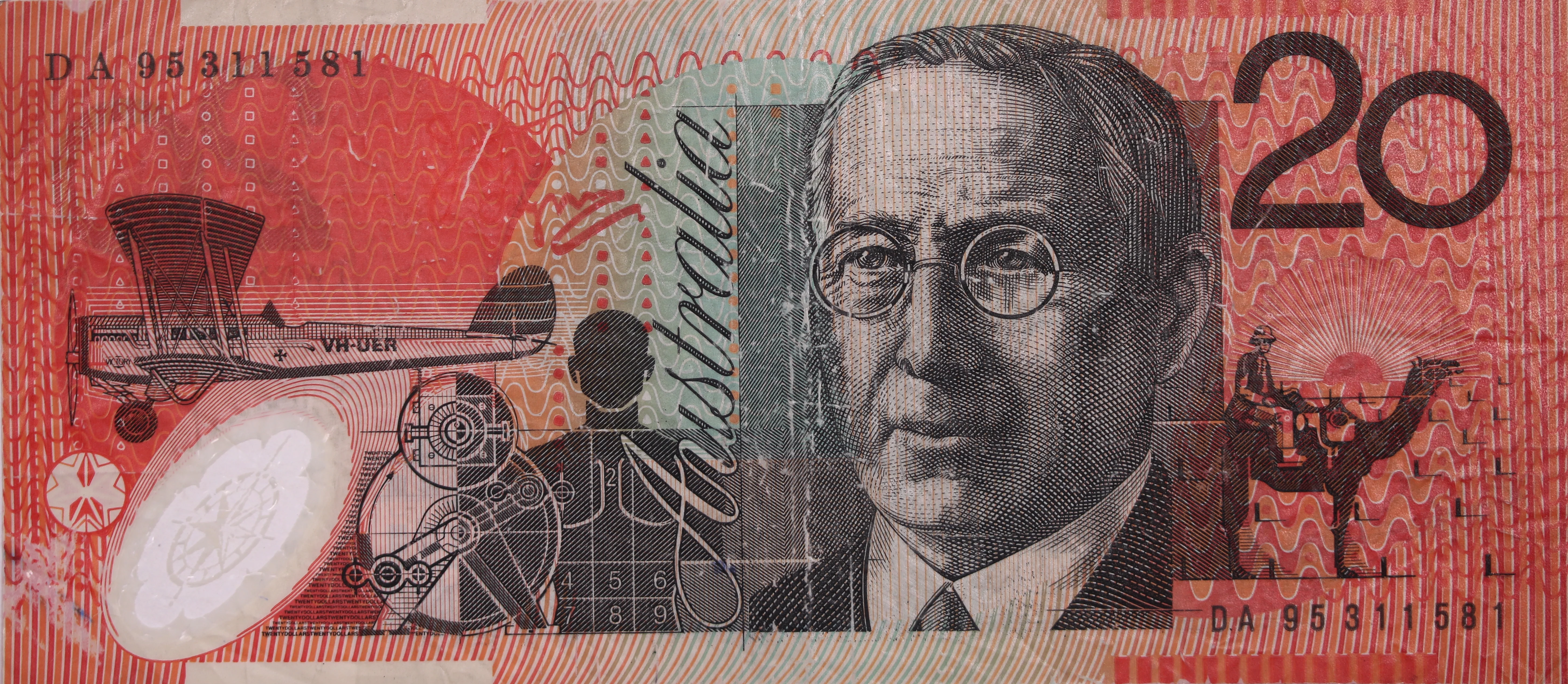 1995 $20 Last Prefix Fraser/Evans aFine Banknote - Image 2
