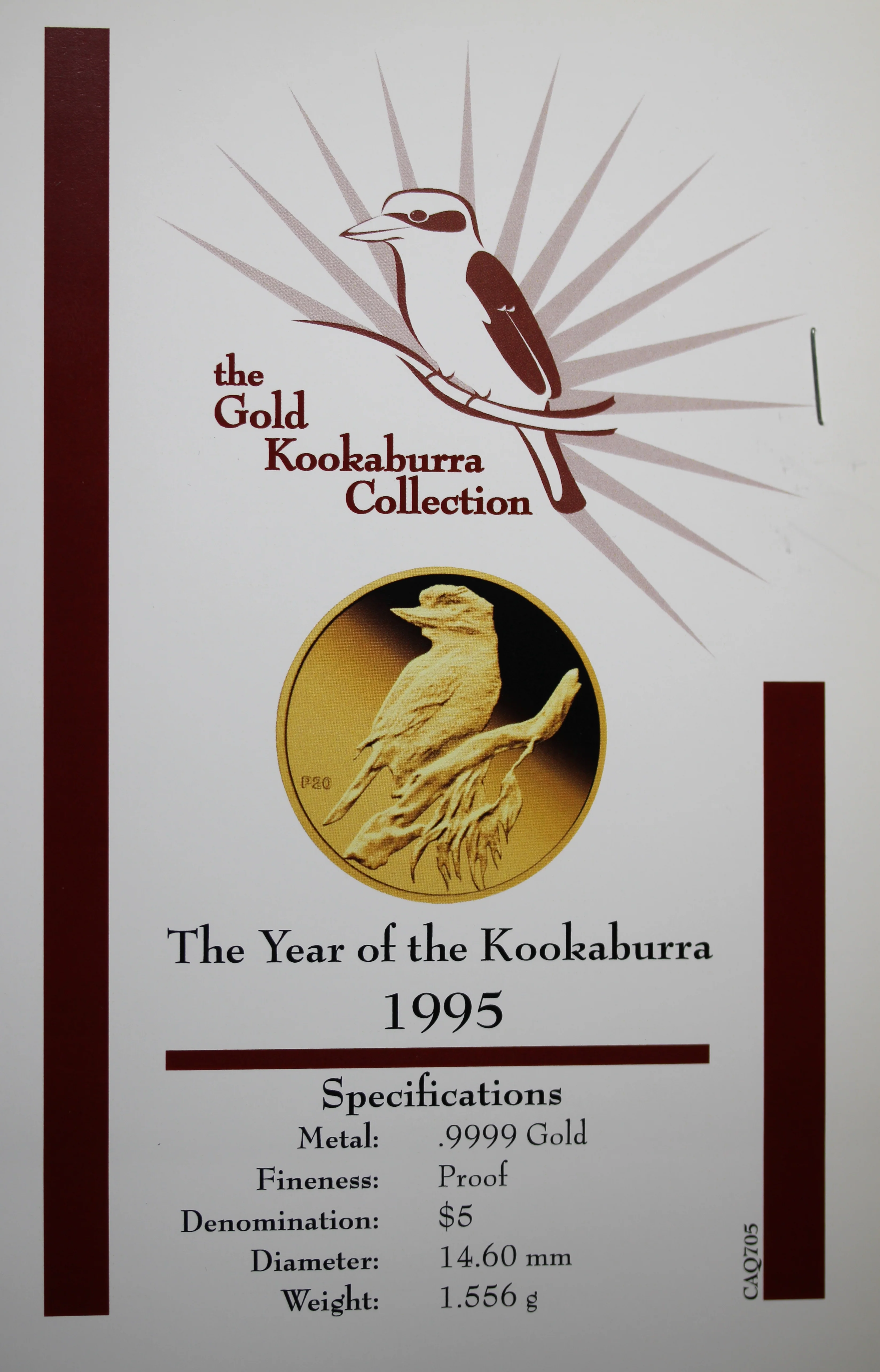 1995 Australia 1/20oz Gold Kookaburra Coin - Image 2