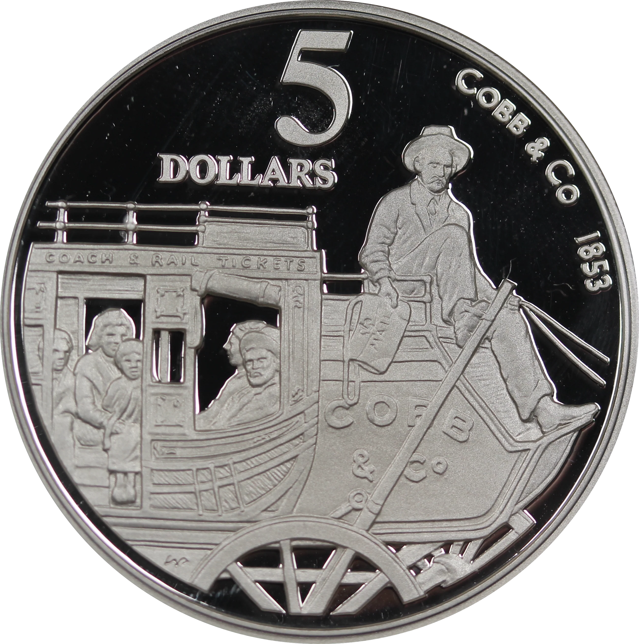 1995 Cobb and Co $5 Silver Proof Coin