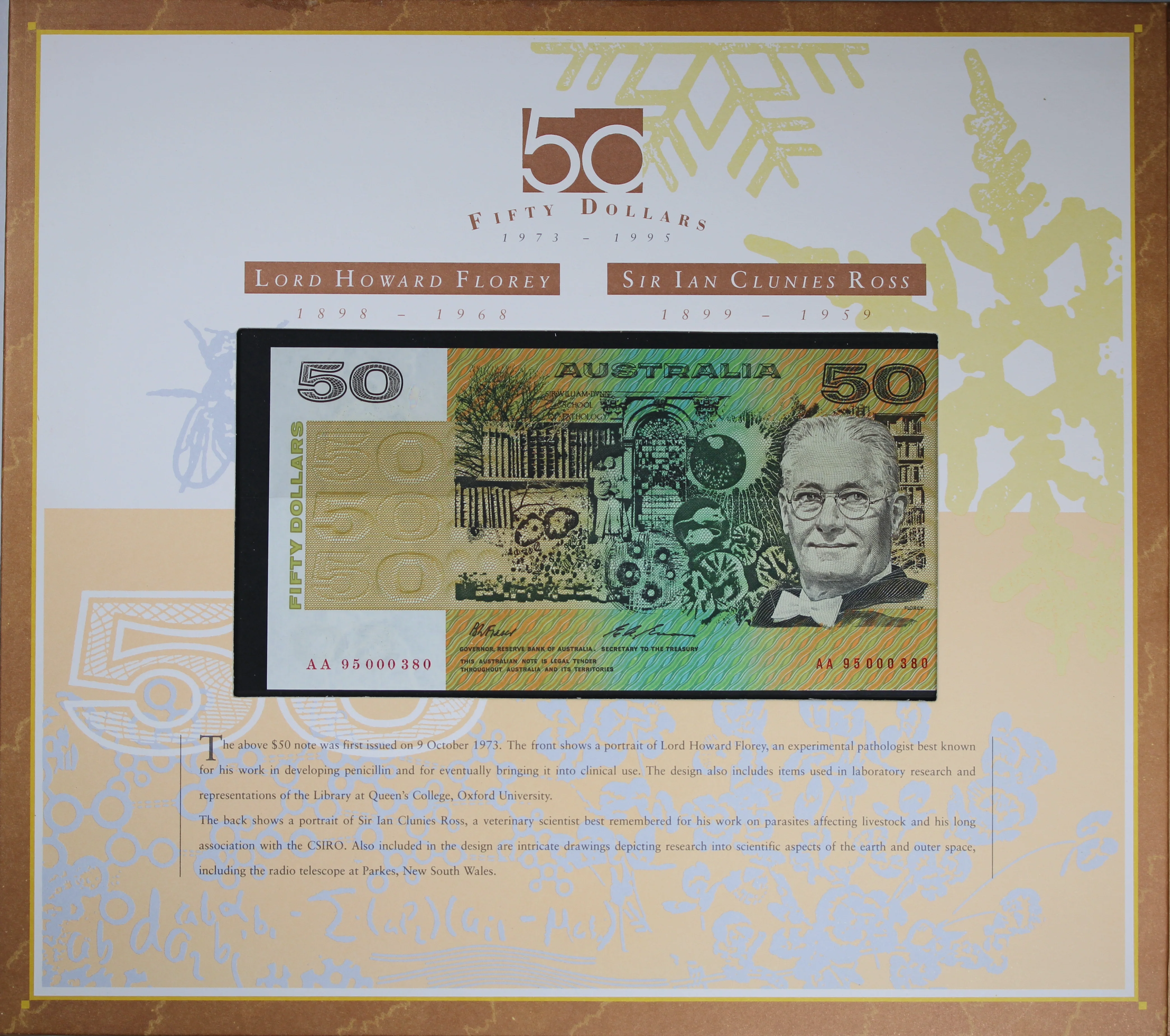 1995 $50 Portfolio first & Last Issues with Red Serials NPA Folder - Image 2