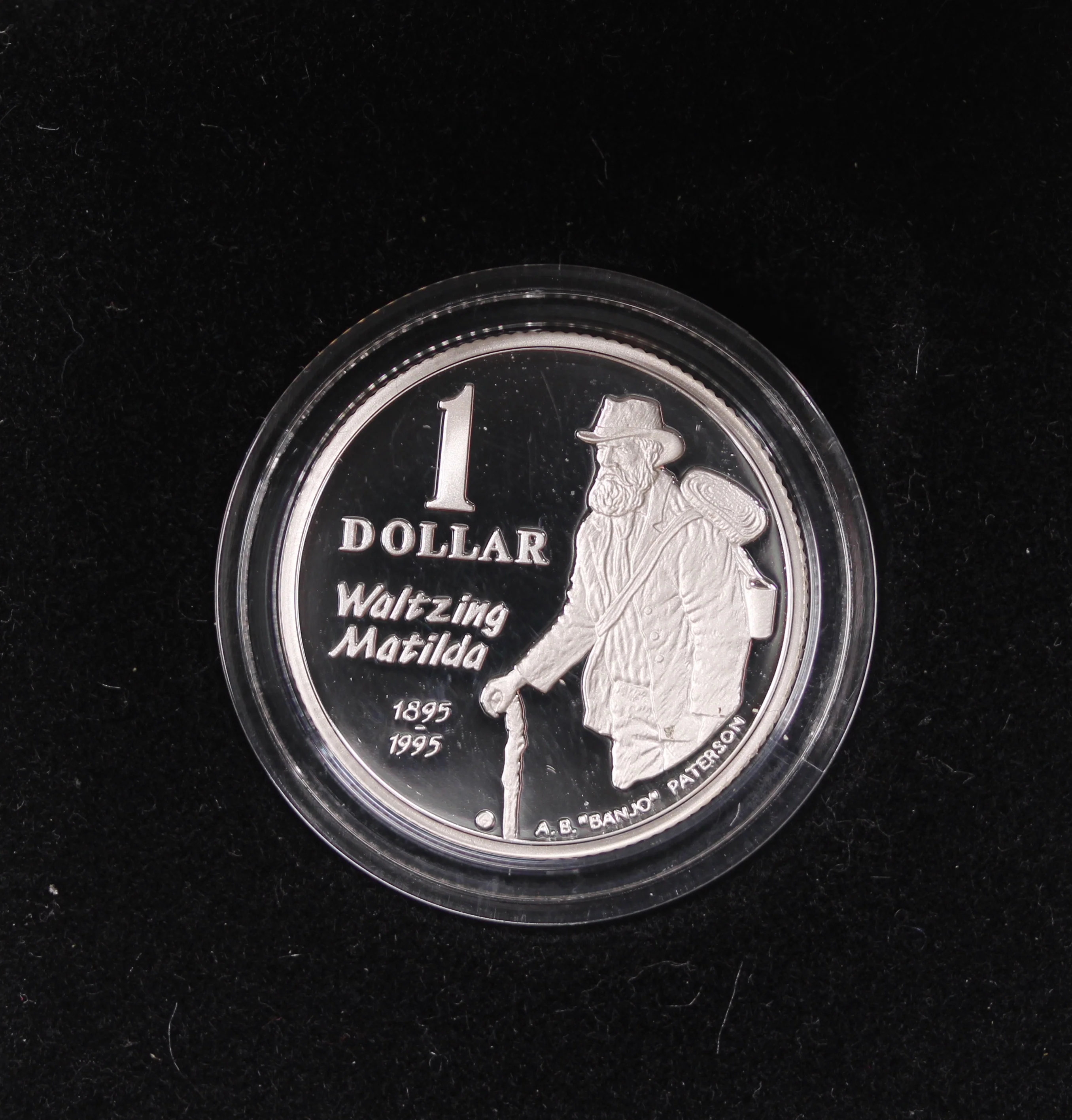 1995 Sterling Silver $1 Proof Waltzing Matilda Coin Sydney Coin Fair Issue - Image 2