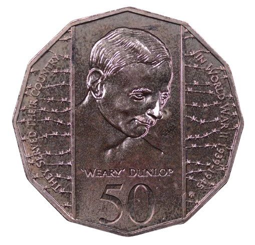 1995 Weary Dunlop 50c Coin
