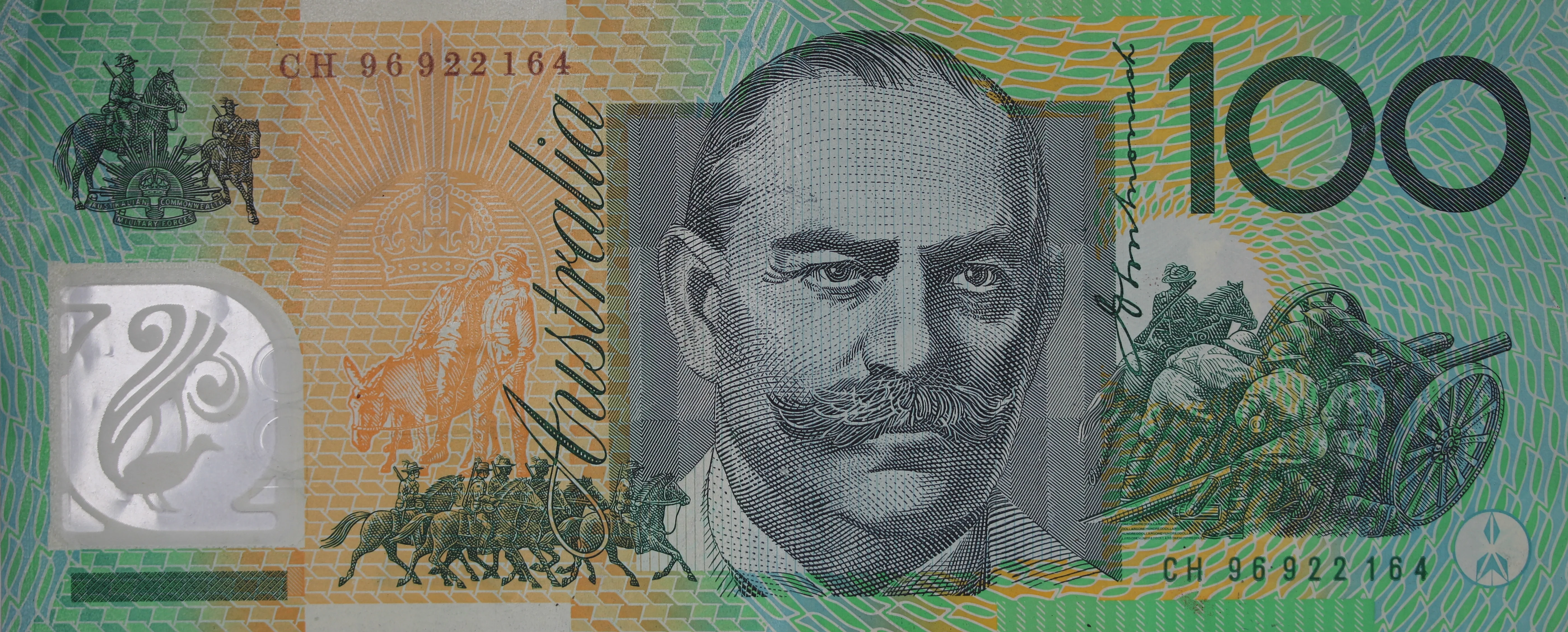 1996 $100 Fraser/Evans Banknote Registration Shift Error VF - Image 2